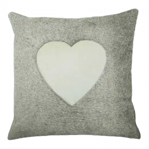 2er Set Kuhfell Kissen Herz Form Zierkissen 45x45 cm - HomeDesign Knaus