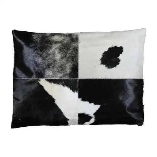 2er Set Kuhfell Kissen Kuh schwarz Zierkissen 45x60 cm - HomeDesign Knaus