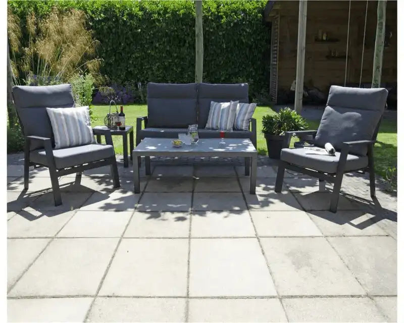 2er Set Loungesessel Gartensessel Aluminiumrahmen verstellbar - HomeDesign Knaus