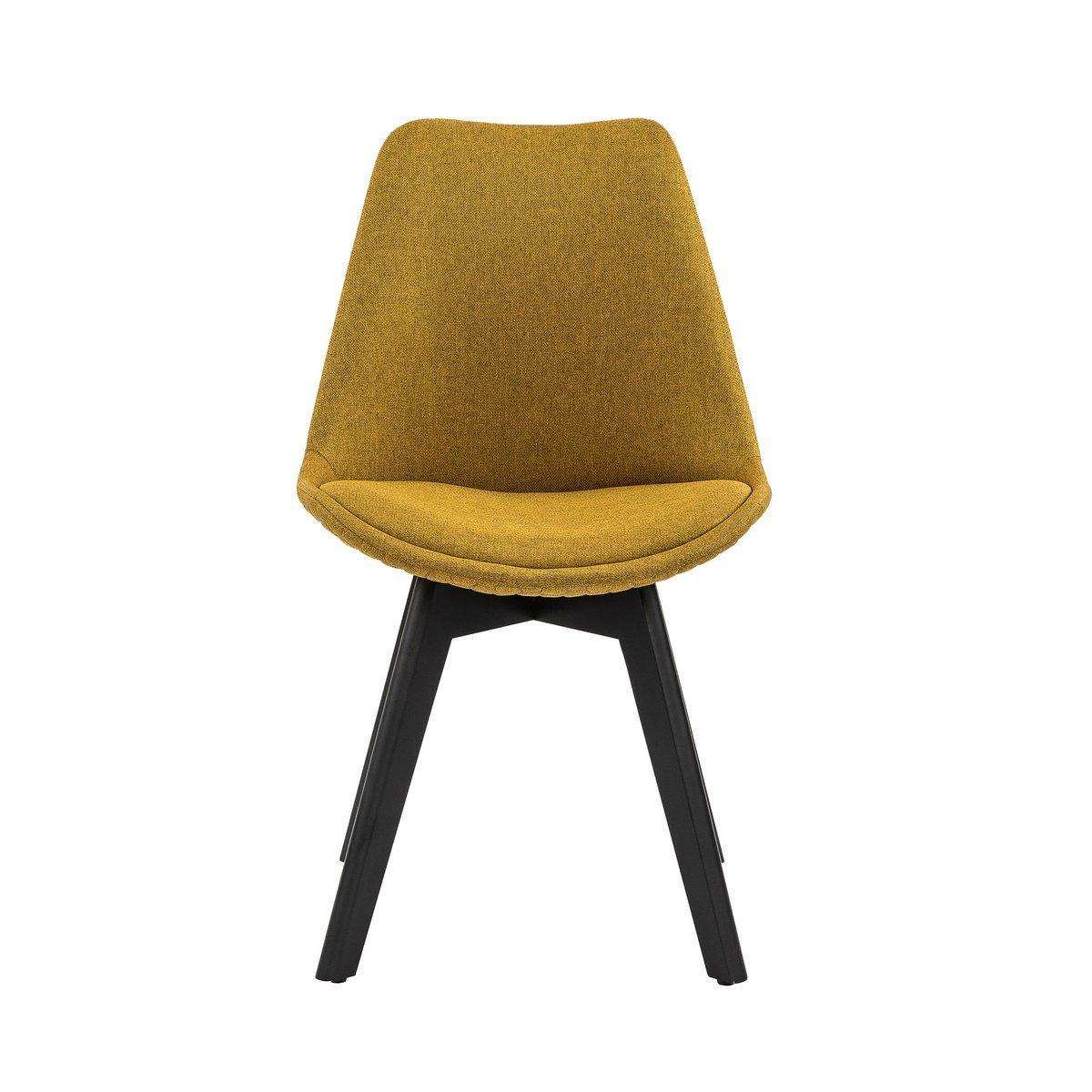2er Set Polsterstuhl Esszimmerstuhl curry-gelb Textil - HomeDesign Knaus