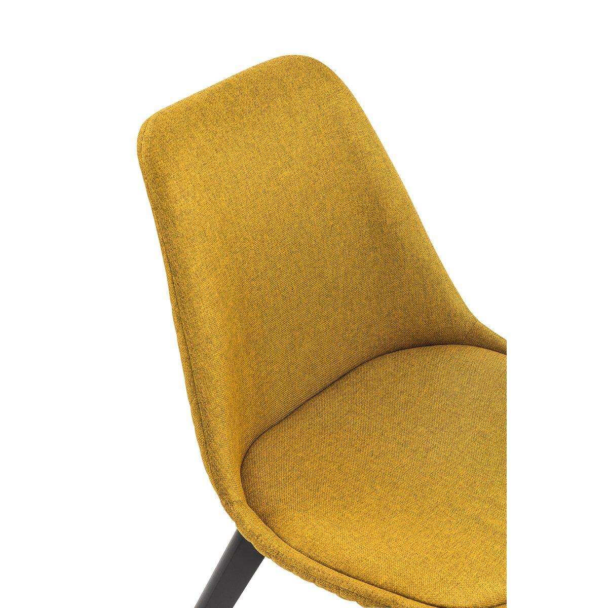 2er Set Polsterstuhl Esszimmerstuhl curry-gelb Textil - HomeDesign Knaus