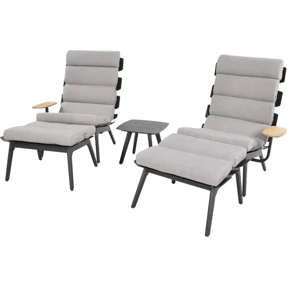 2er Set Relax Gartenliege Ventus Negro Premium - HomeDesign Knaus