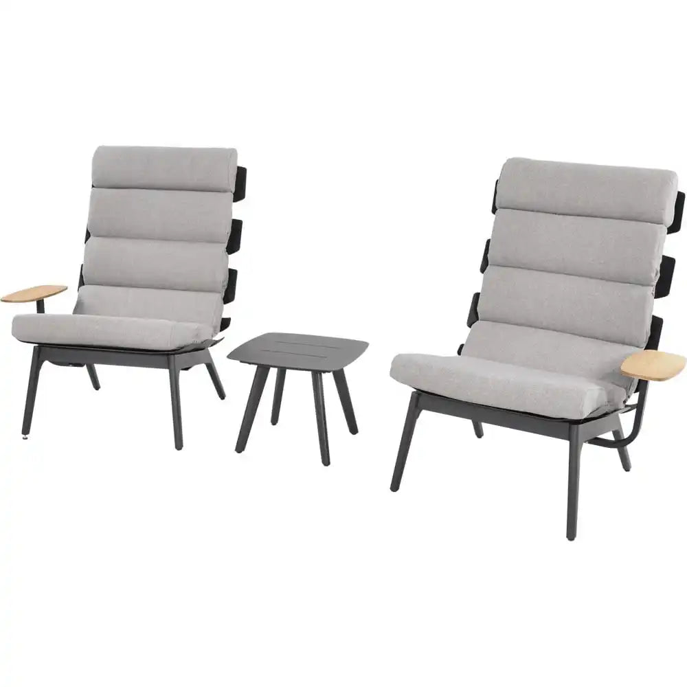 2er Set Relax Gartenliege Ventus Negro Premium - HomeDesign Knaus