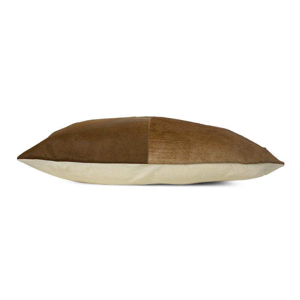2er-Set Rindsleder Kuh Zierkissen Kissen braun/weiß 45x60cm - HomeDesign Knaus