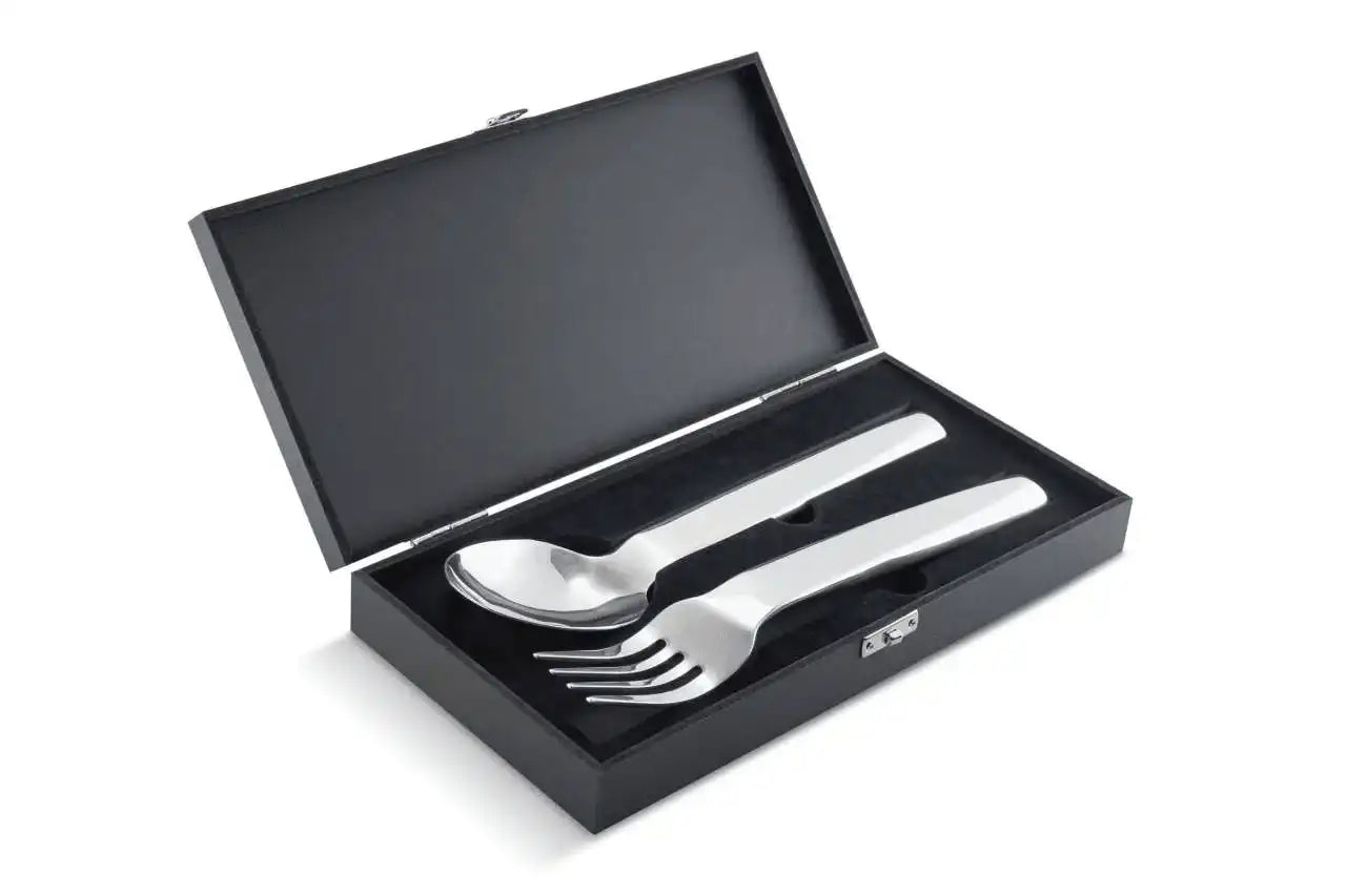 2er-Set Salatbesteck gebürstetem Edelstahl Poliert Geschenkbox - HomeDesign Knaus