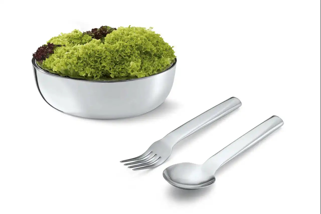 2er-Set Salatbesteck gebürstetem Edelstahl Poliert Geschenkbox - HomeDesign Knaus