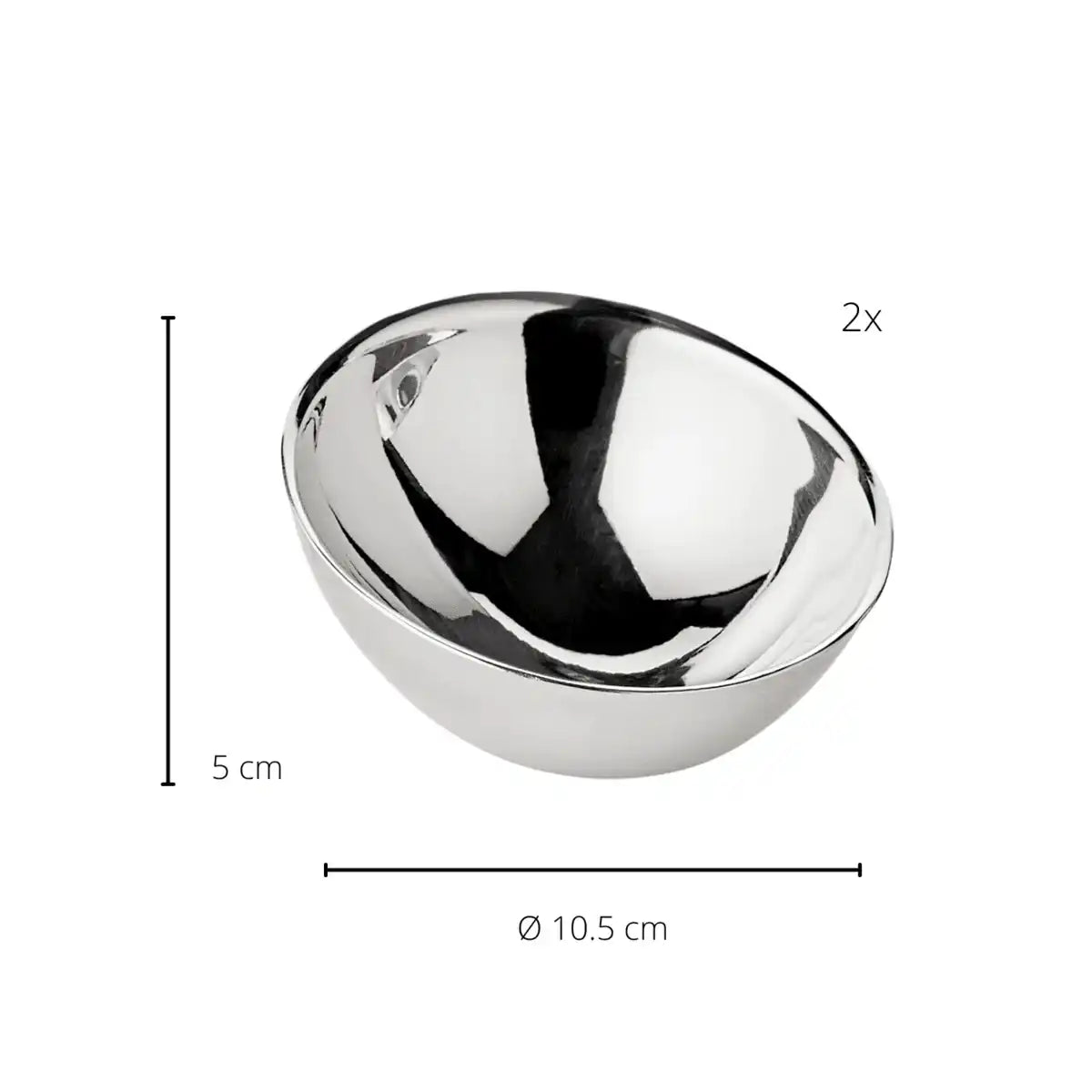2er Set Schale Asti Edelstahl hochglanzpoliert Pralinenschale Nussschale - HomeDesign Knaus