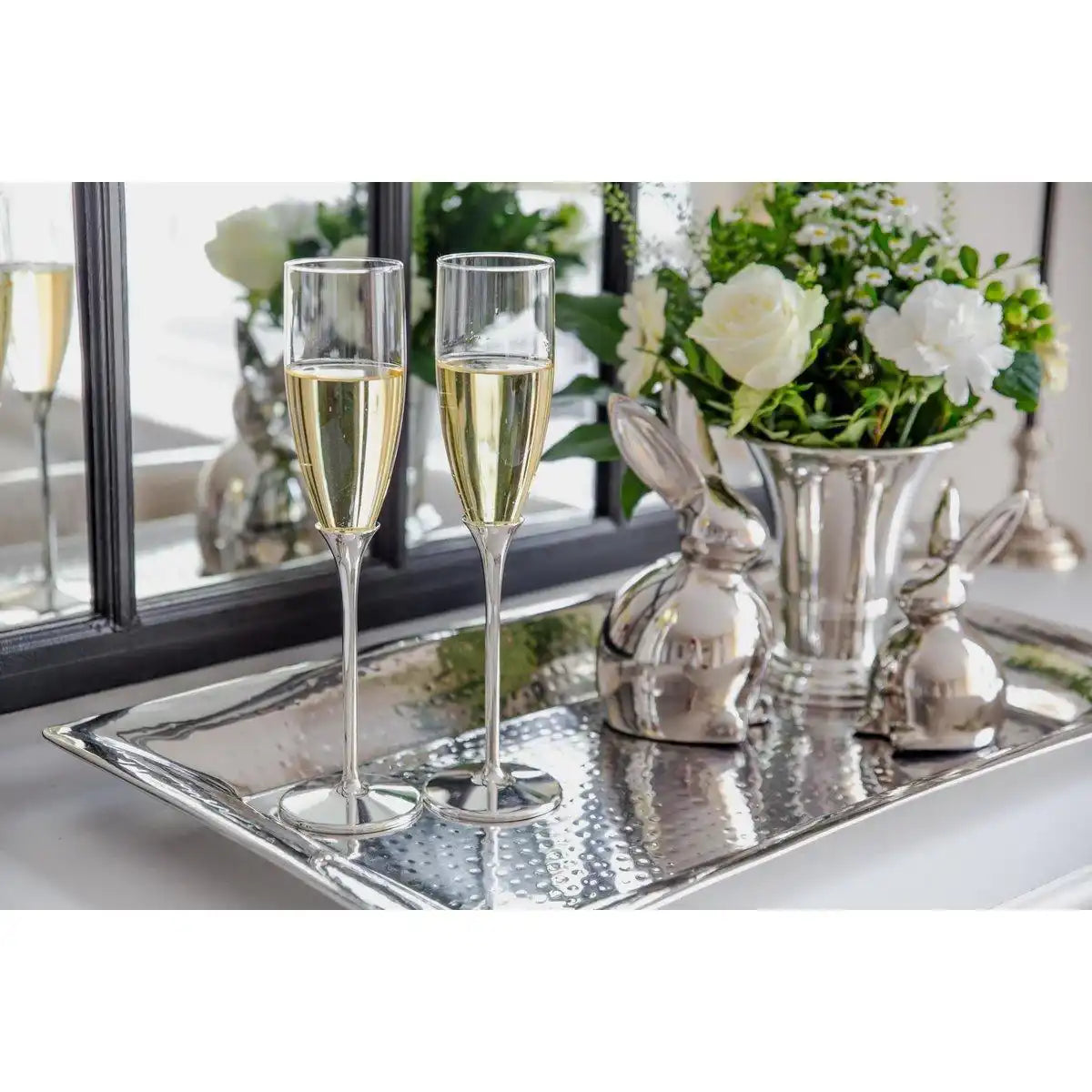 2er-Set Sektgläser Victoria aus Zink Luxus Champagnergläser - HomeDesign Knaus