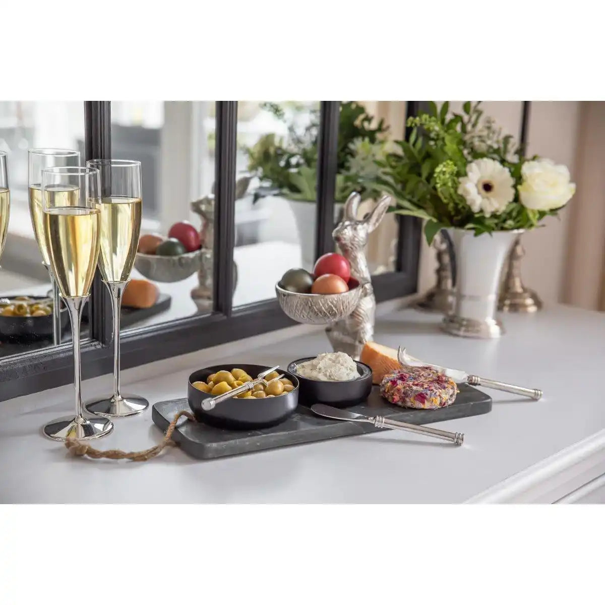 2er-Set Sektgläser Victoria aus Zink Luxus Champagnergläser - HomeDesign Knaus