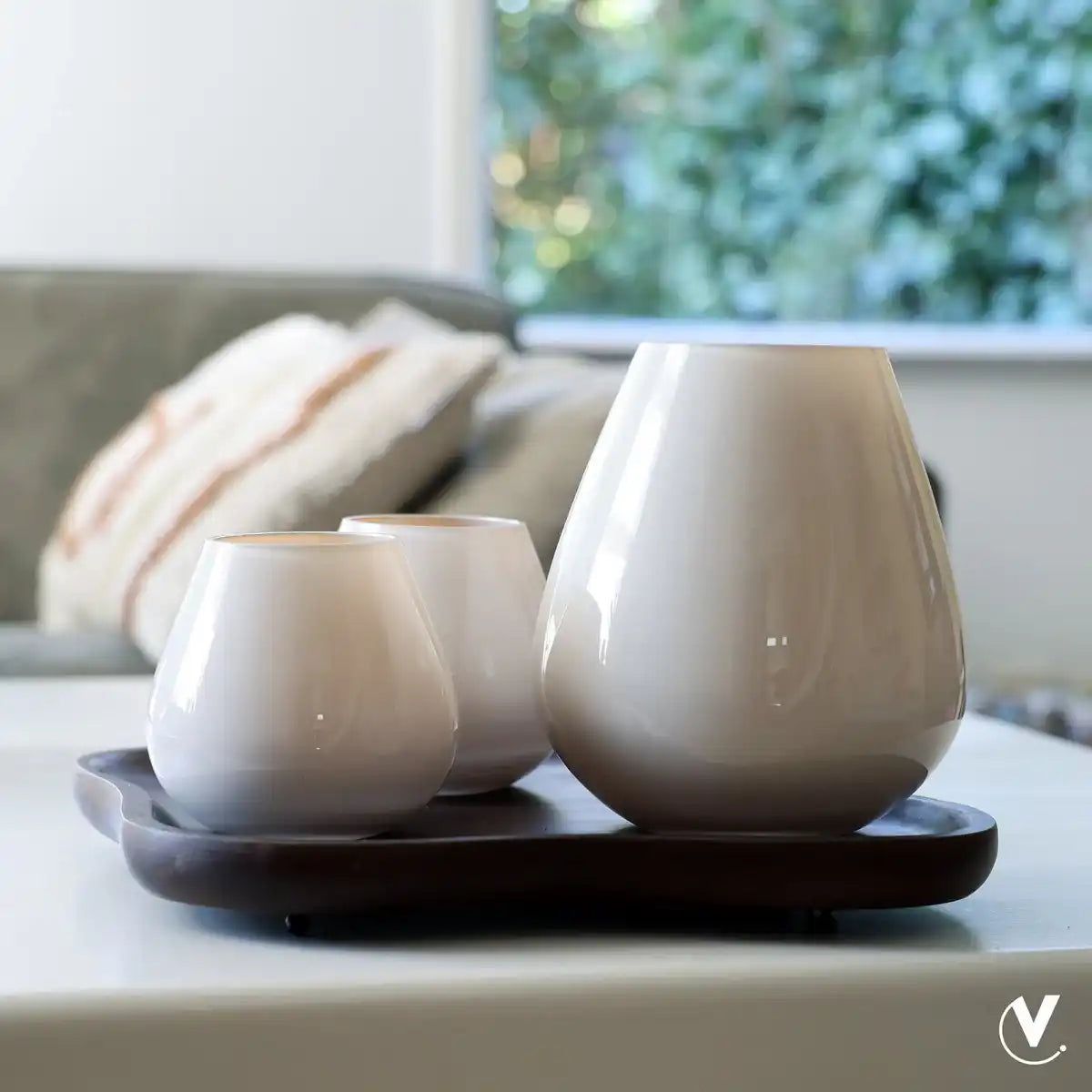 2er Set Tee - Lichthalter Tasman XS Elfenbein - HomeDesign Knaus