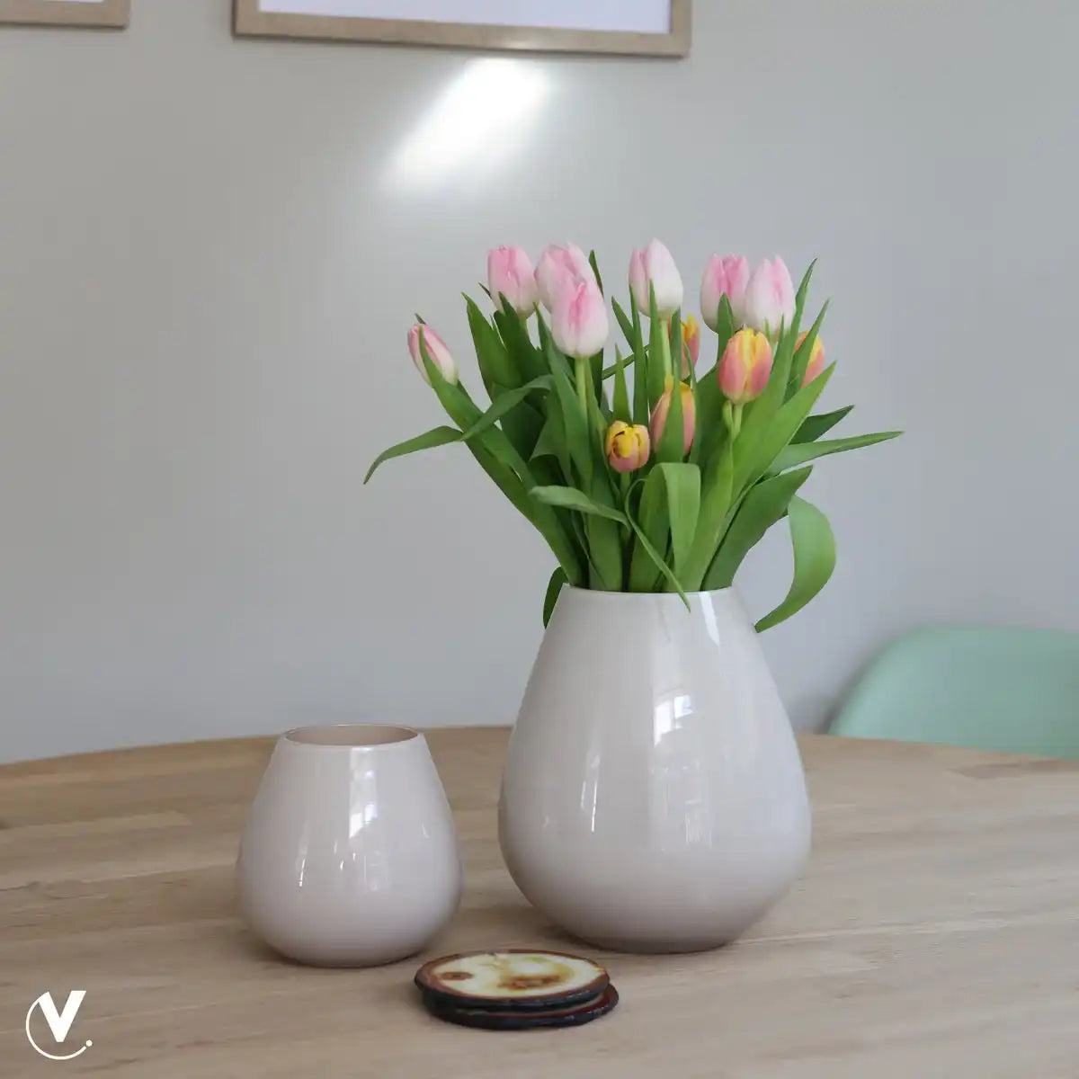 2er Set Tee - Lichthalter Tasman XS Elfenbein - HomeDesign Knaus