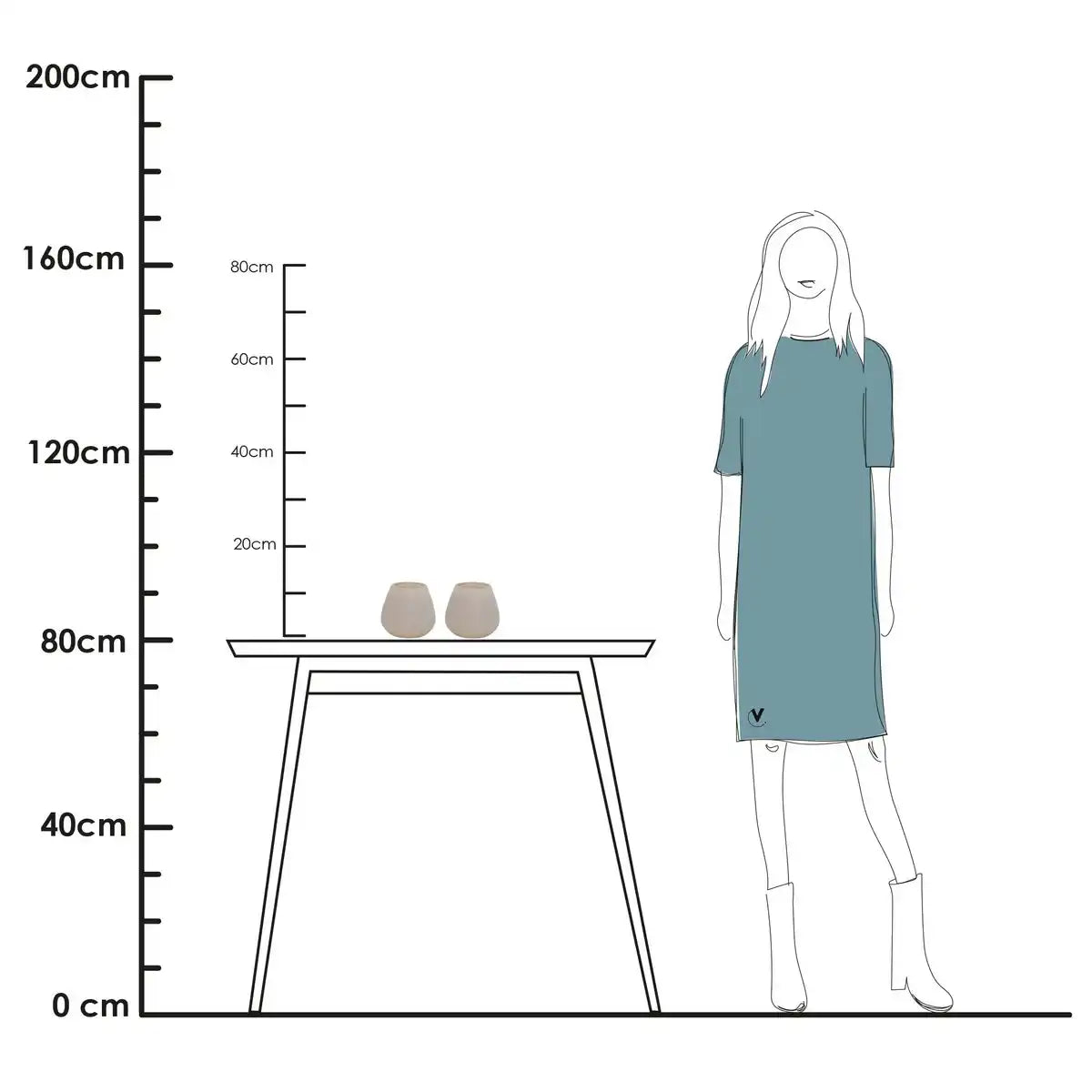 2er Set Tee - Lichthalter Tasman XS Elfenbein - HomeDesign Knaus