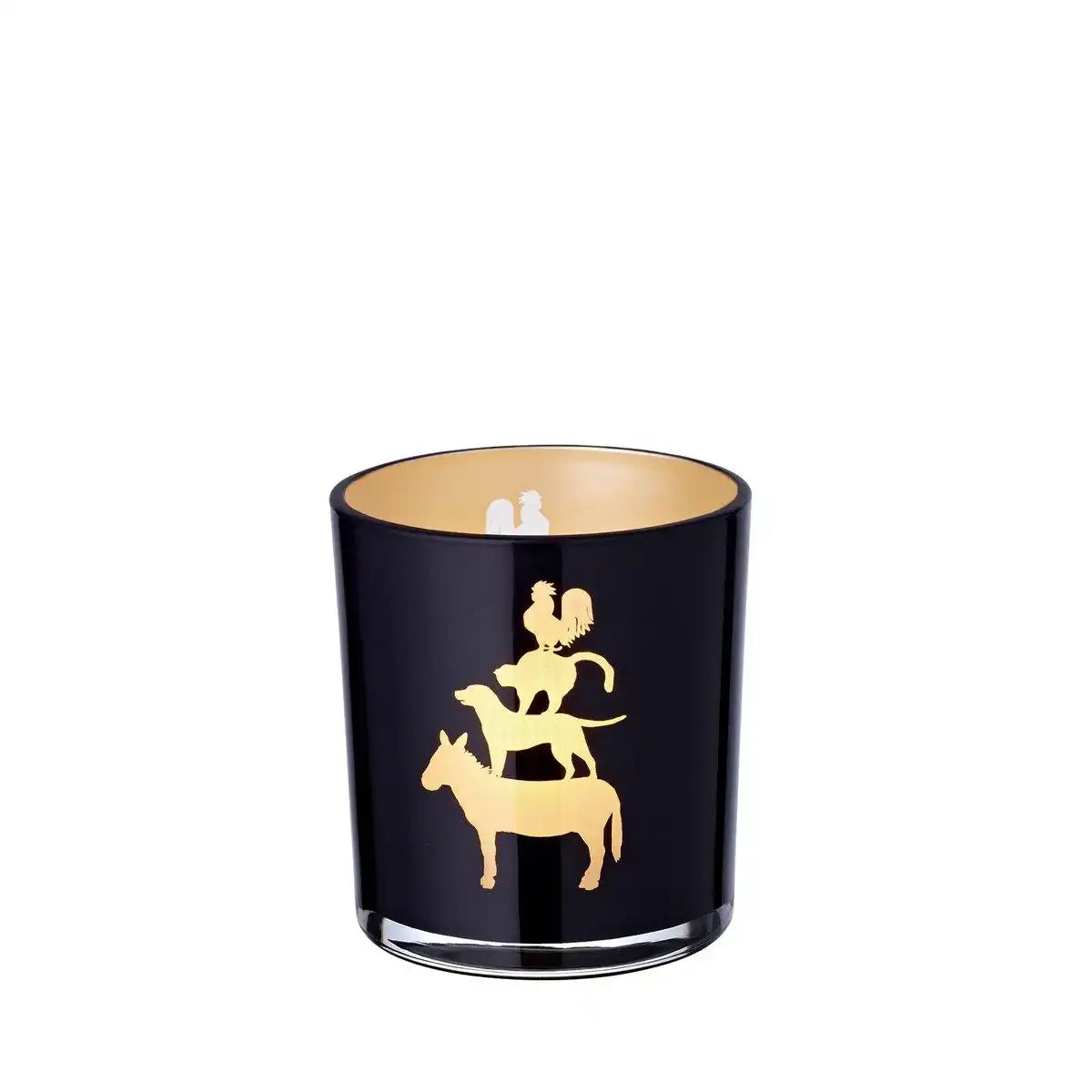 2er-Set Teelichtglas Stadtmusikanten (Höhe 8 cm), schwarz - HomeDesign Knaus