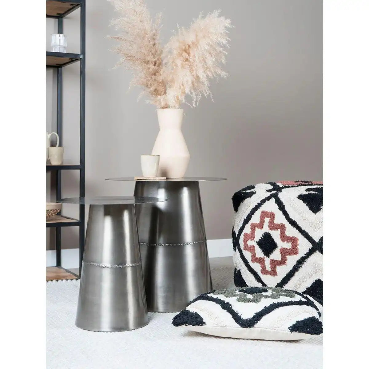 2er Set Zink Industrie Couchtisch Comterra - HomeDesign Knaus
