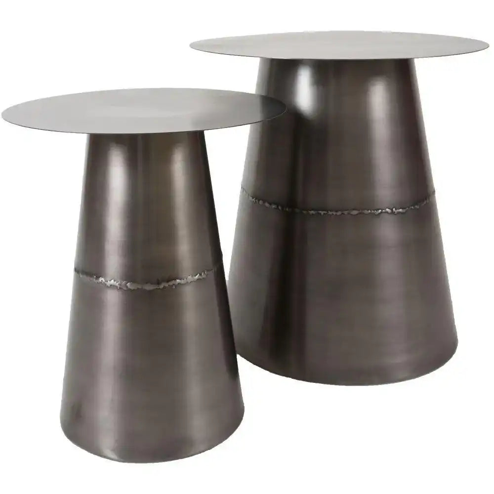 2er Set Zink Industrie Couchtisch Comterra - HomeDesign Knaus