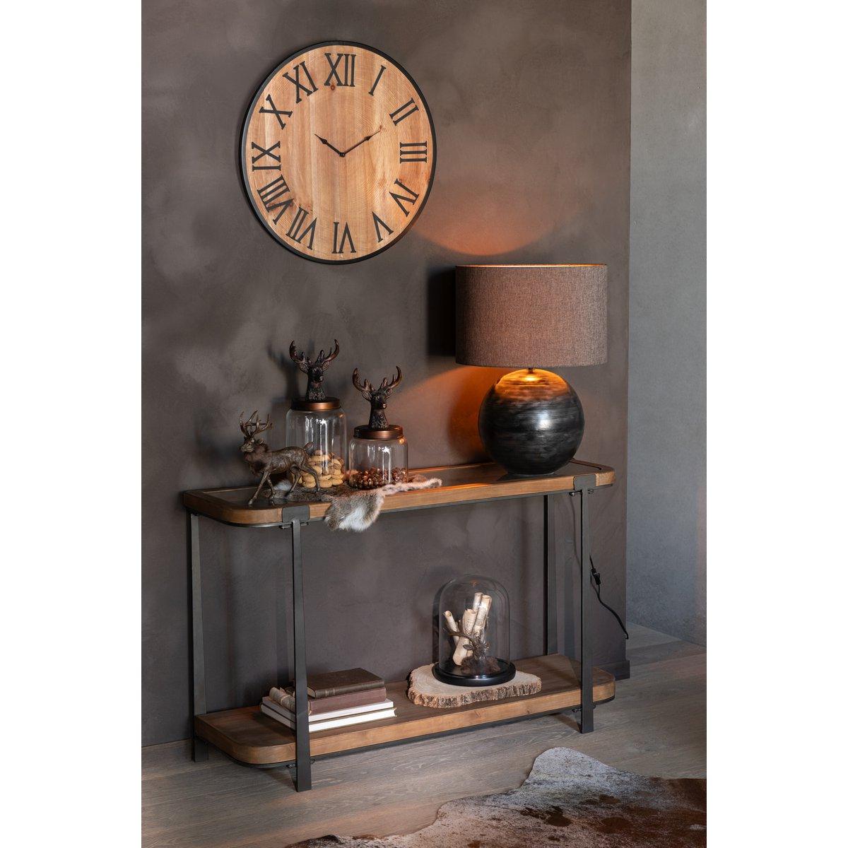 J-Line Lampe + Schirm Scale Metall Schwarz Small