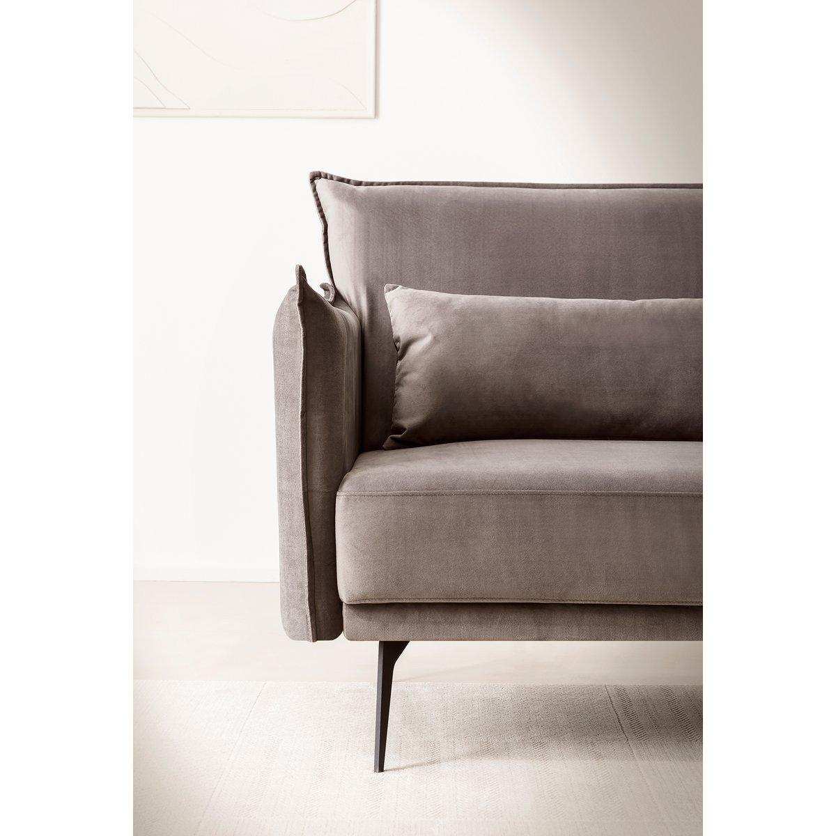 3-Sitzer Sofa Samt Grau - HomeDesign Knaus
