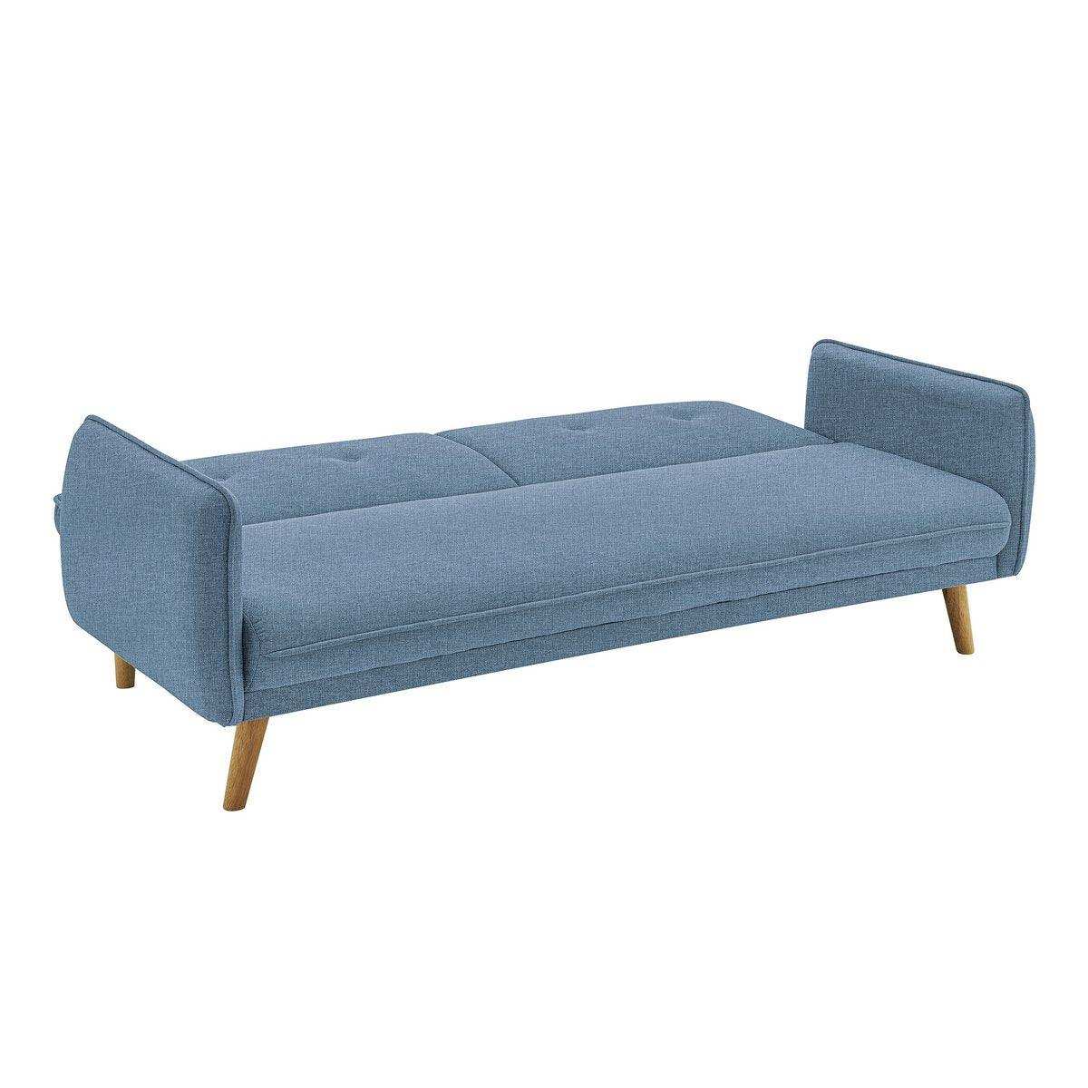 3-Sitzer Sofa Strukturstoff fein Blau - HomeDesign Knaus