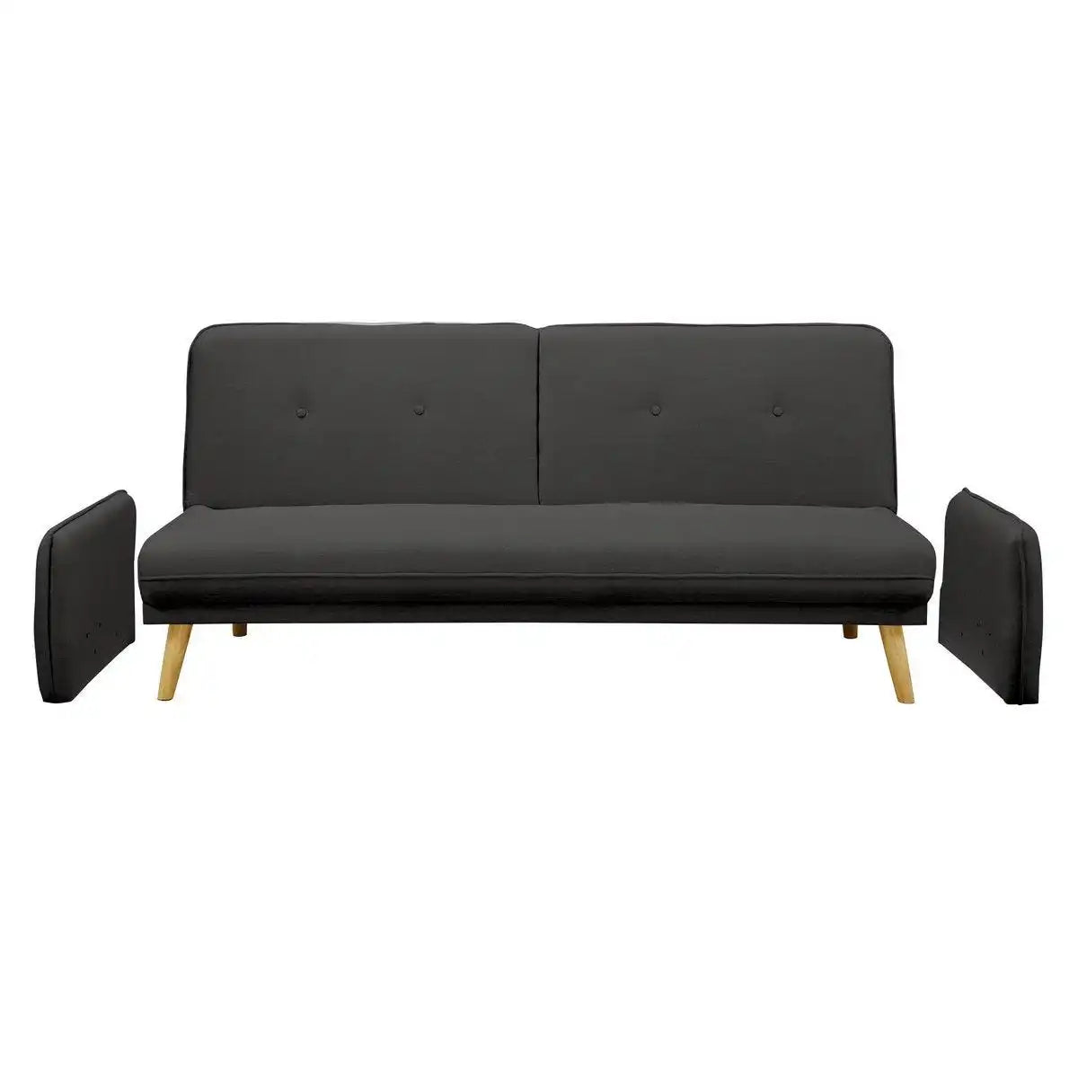 3-Sitzer Sofa Strukturstoff fein Dunkelgrau - HomeDesign Knaus