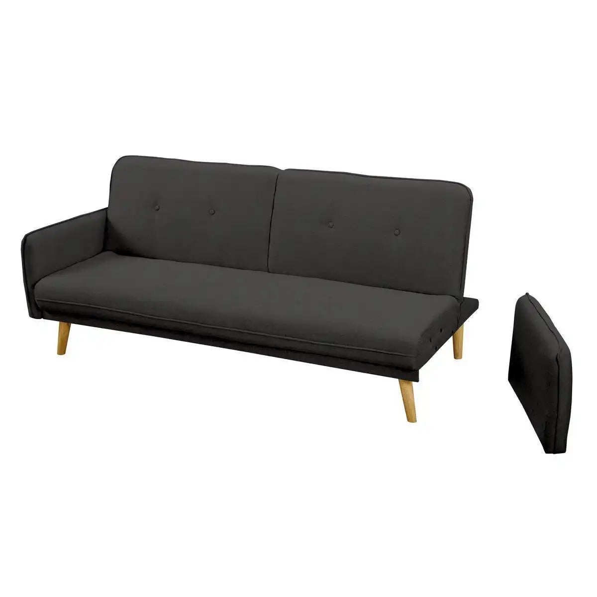 3-Sitzer Sofa Strukturstoff fein Dunkelgrau - HomeDesign Knaus