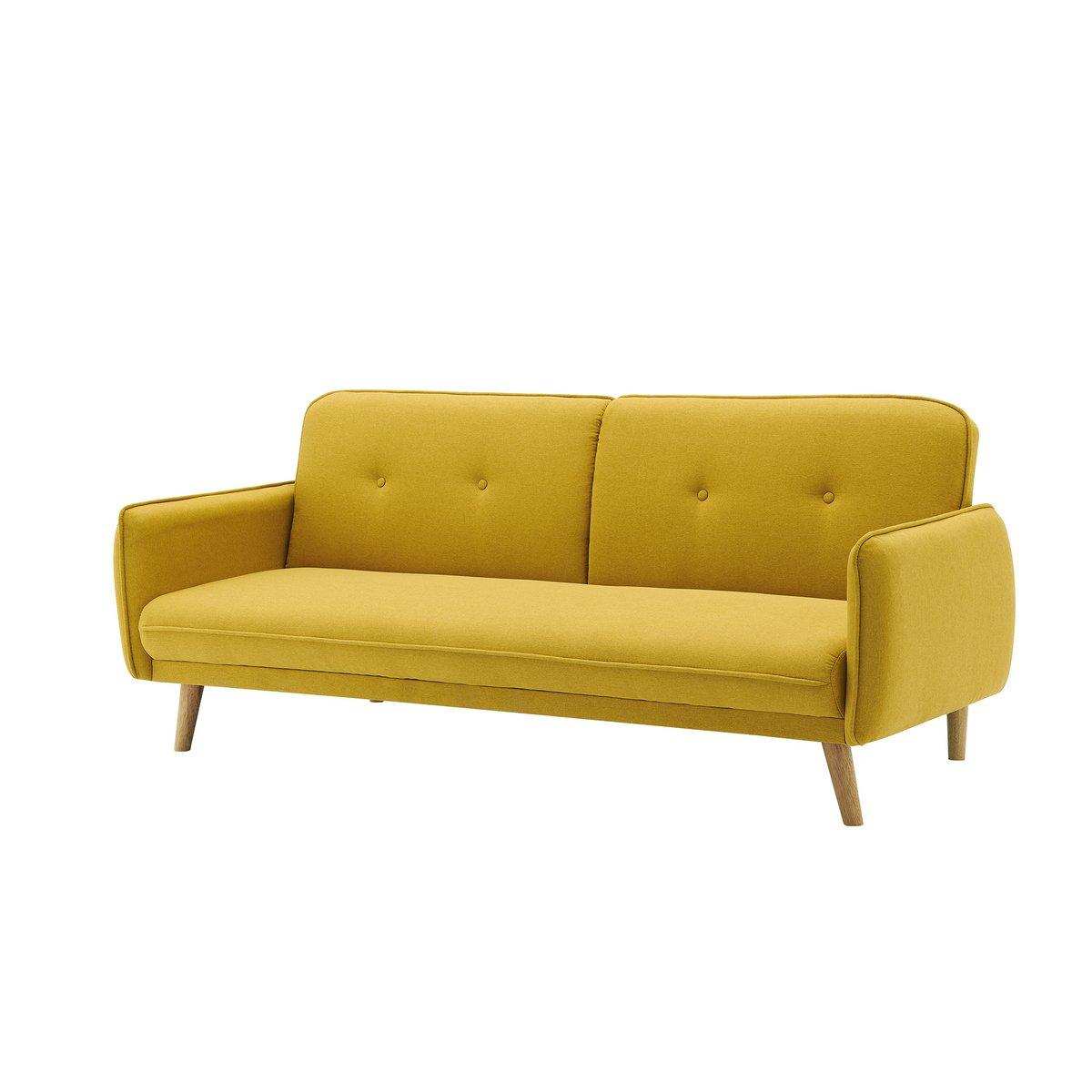 3-Sitzer Sofa Strukturstoff fein Gelb - HomeDesign Knaus