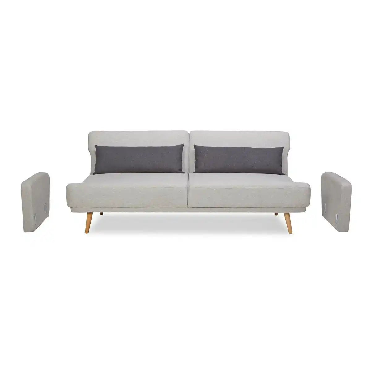 3-Sitzer Sofa Webstoff Grau - HomeDesign Knaus