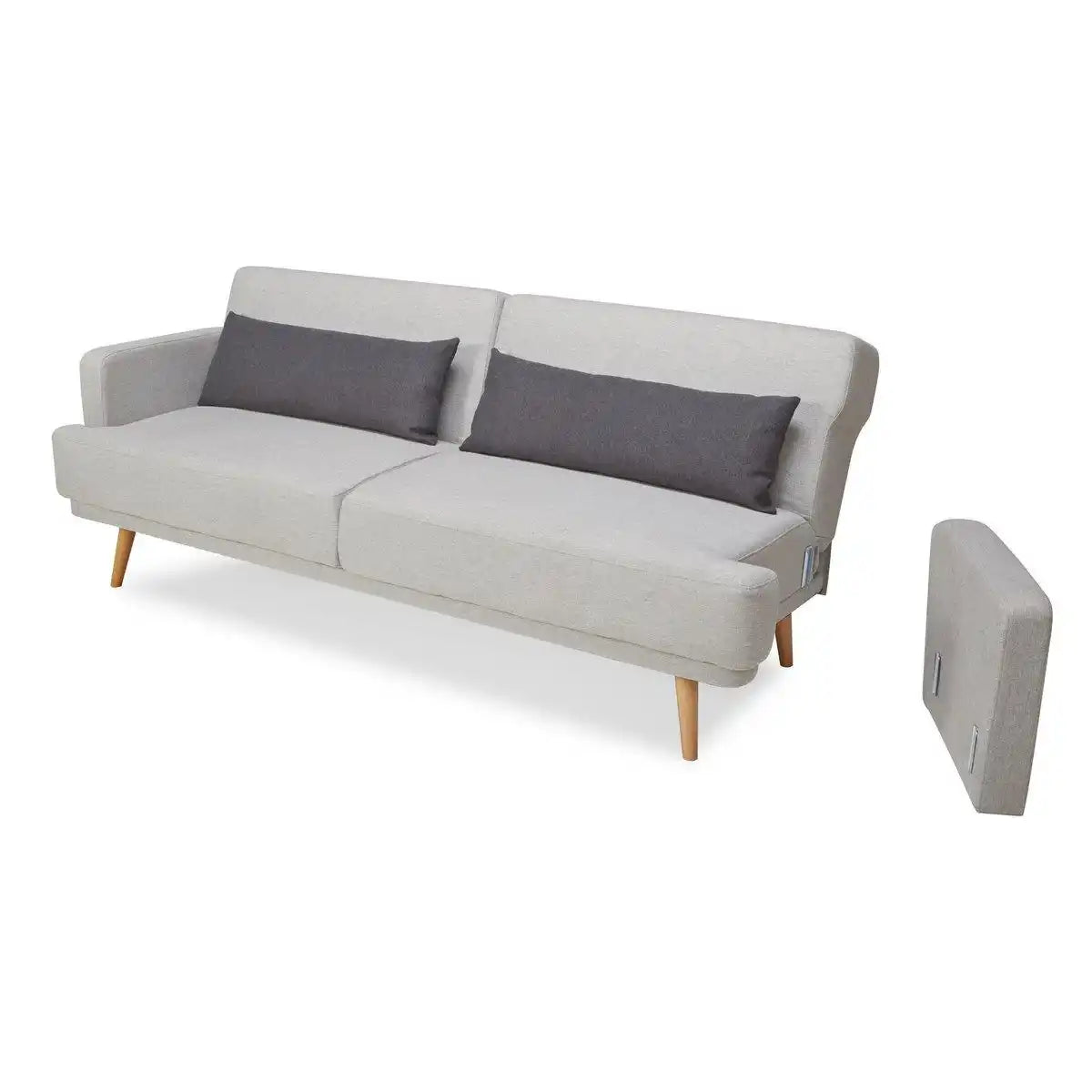 3-Sitzer Sofa Webstoff Grau - HomeDesign Knaus