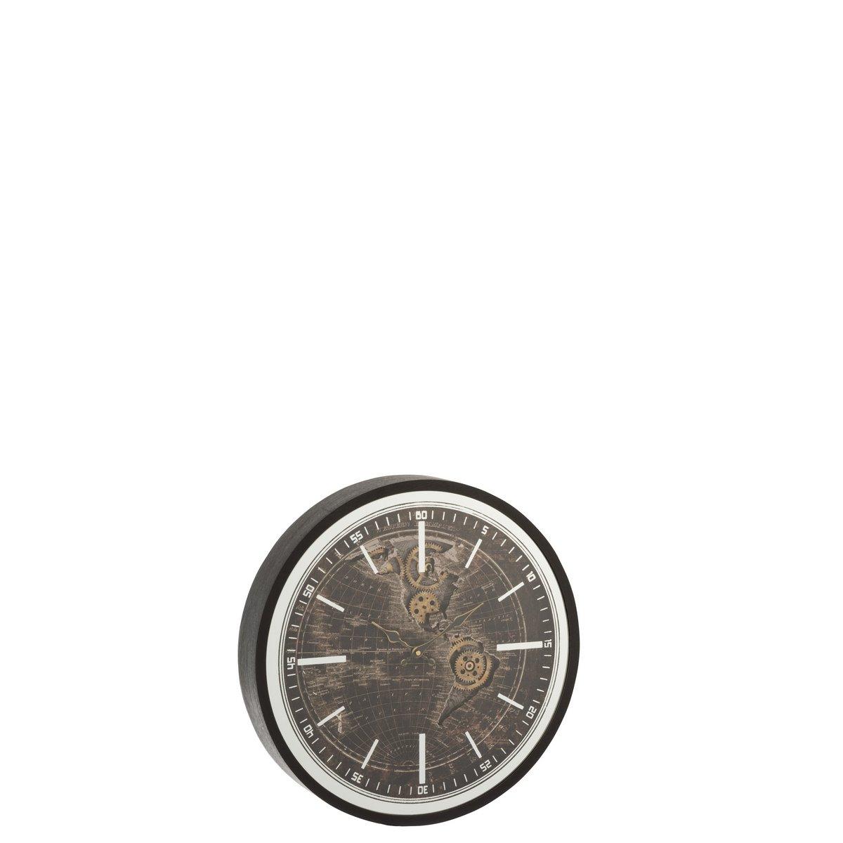 J-Line Uhr - Holz - Gold/Schwarz - Ø 48 cm