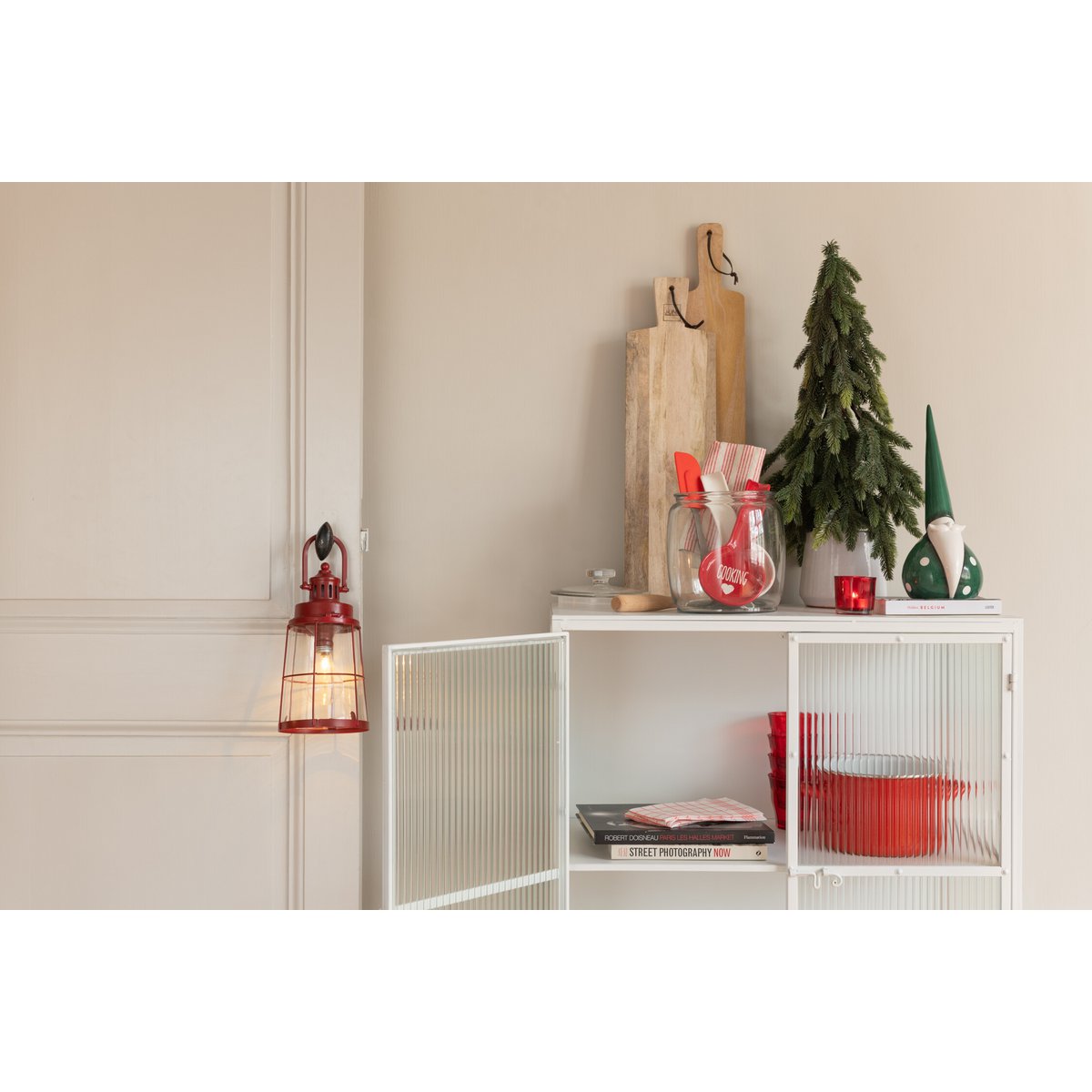 J-Line Weihnachtsanhänger – Polyester – Weiß/Gold