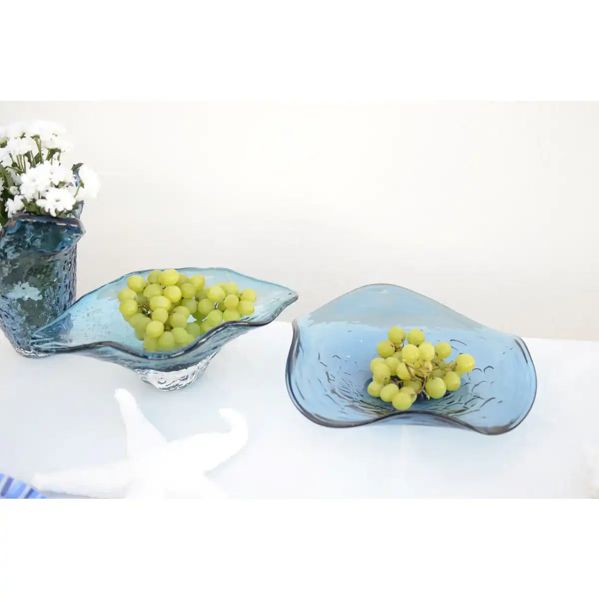 30x30x6.5 cm Blue Glass Decorative Cup - HomeDesign Knaus