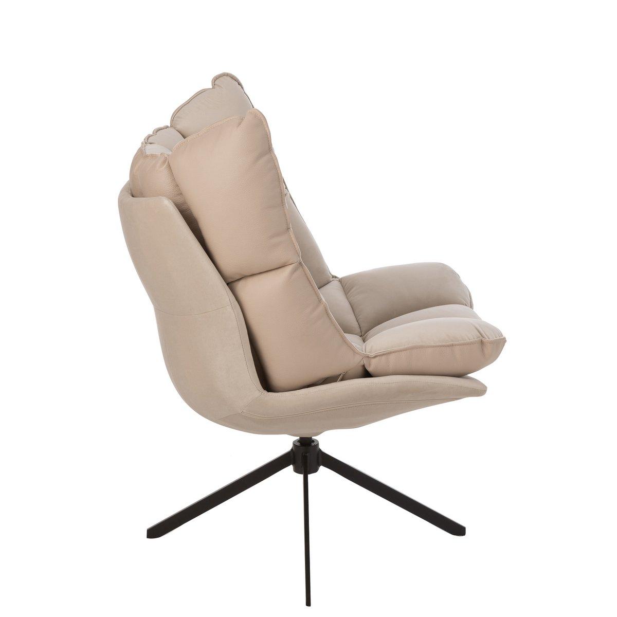 J-Line Stuhl Relax Cushion - Textil/Metall - Beige