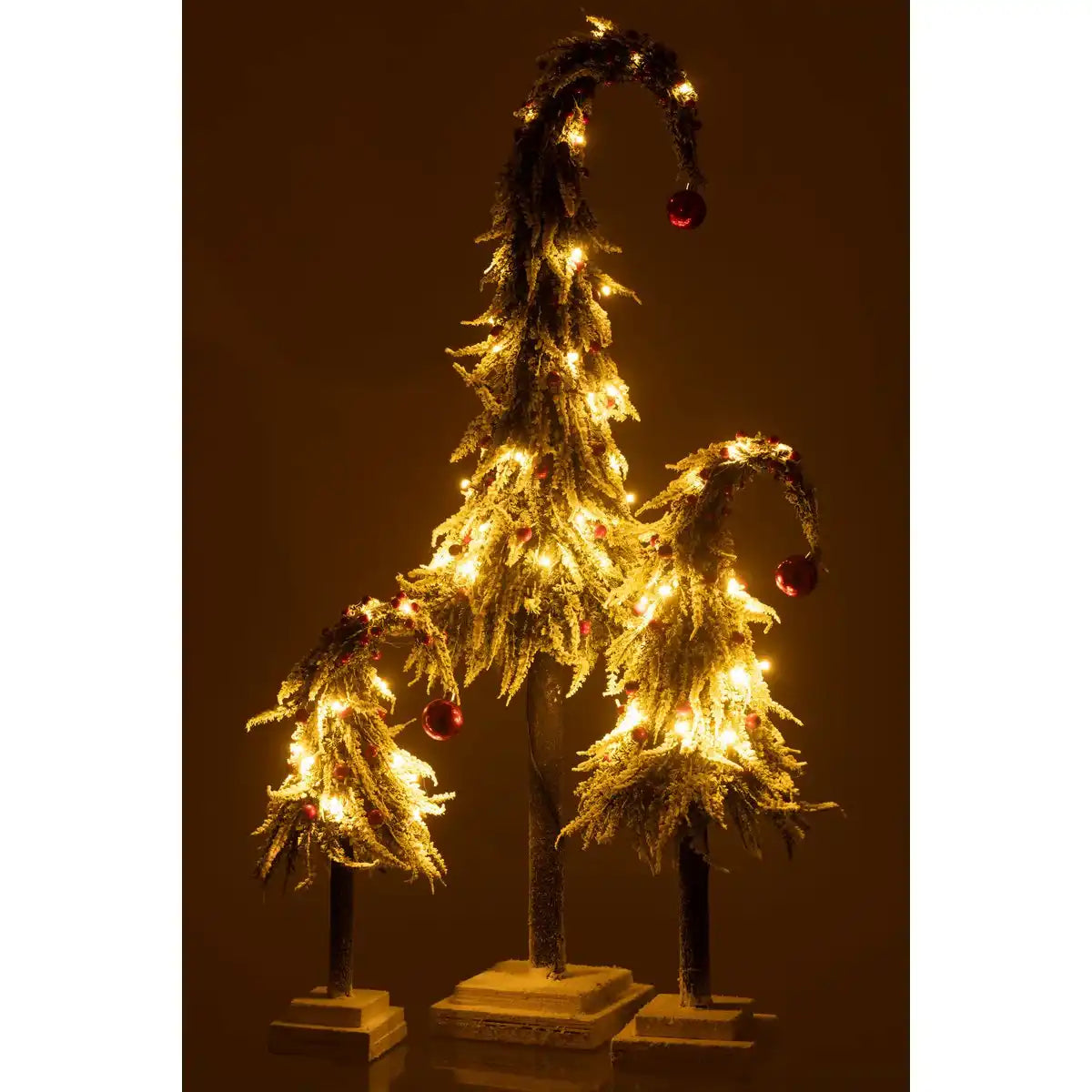 J-Line Weihnachtsbaumhut + LED Kunststoff Schnee Grün/Rot Groß