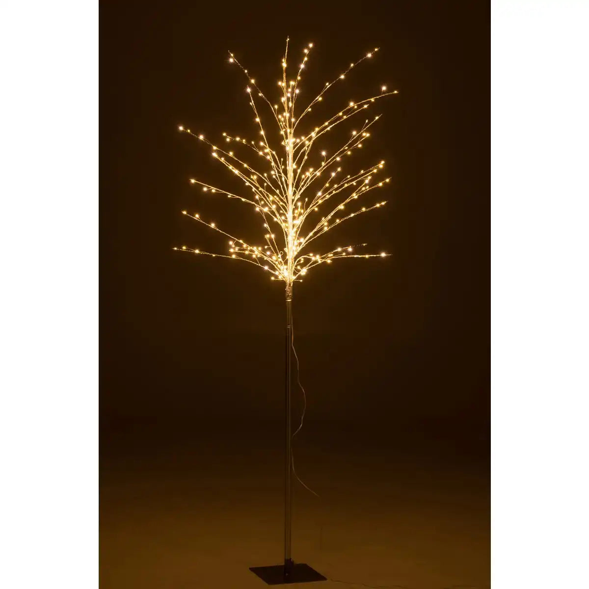 J-Line Grünkohlbaum+Led Metall Silber Groß