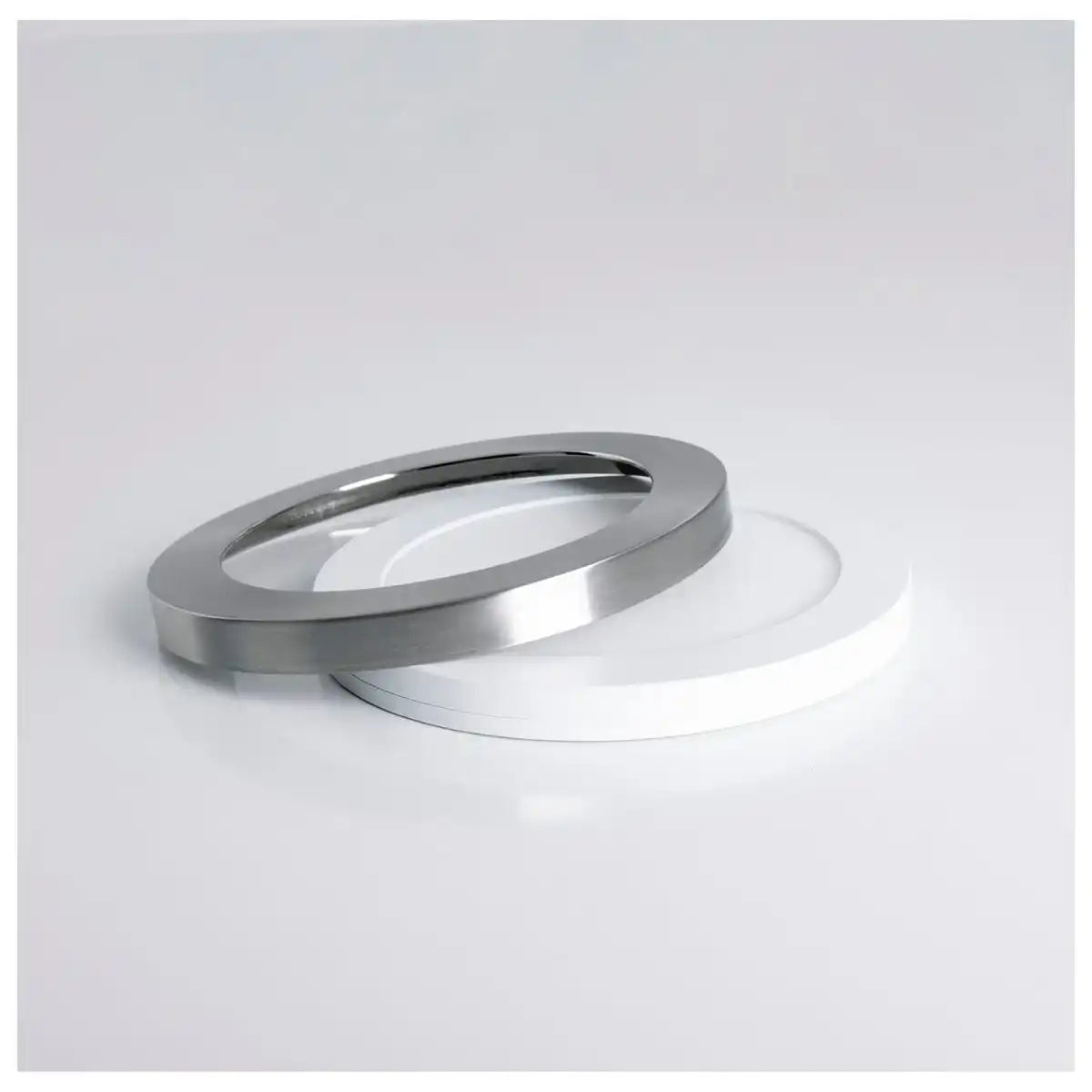 LED Deckenleuchte "BONUS", Funktion, Deckenlampe aus Metall und Kunststoff, Ringe in Chrome und Weiß sind wechselbar, mit fest verbauten LEDs, 22,5 cm Durchmesser