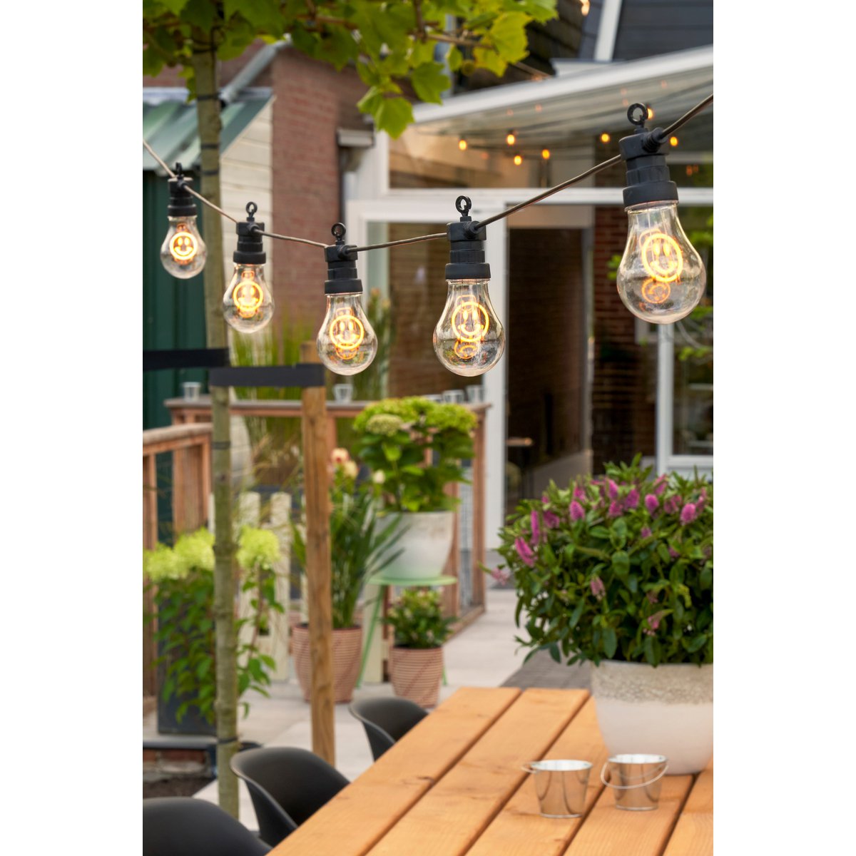 Smiley LED -Lichtkabel draußen - L450 cm - Gelb