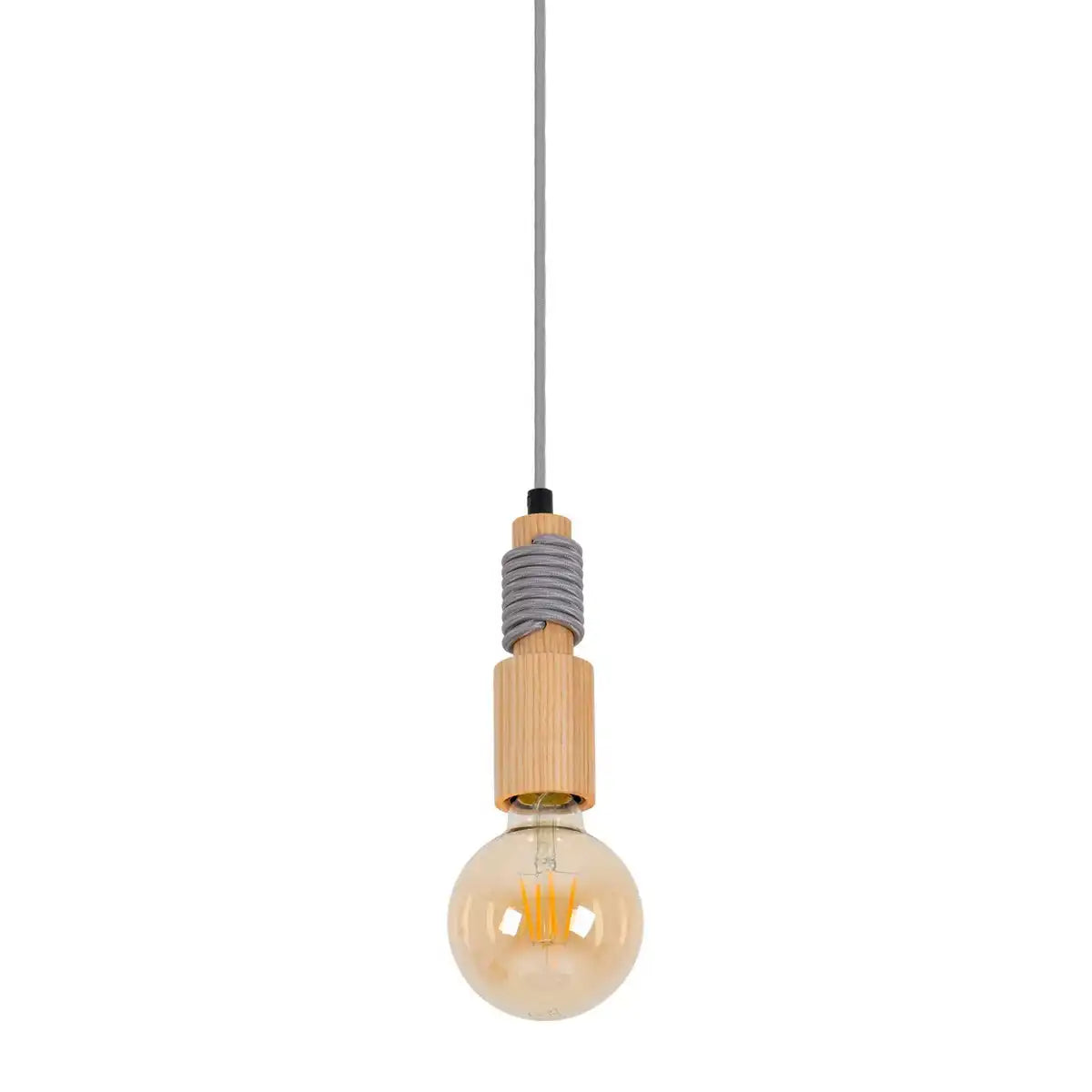 LED Holzbaldachin mit Textilkabel "Bento" incl. E27/4W LED