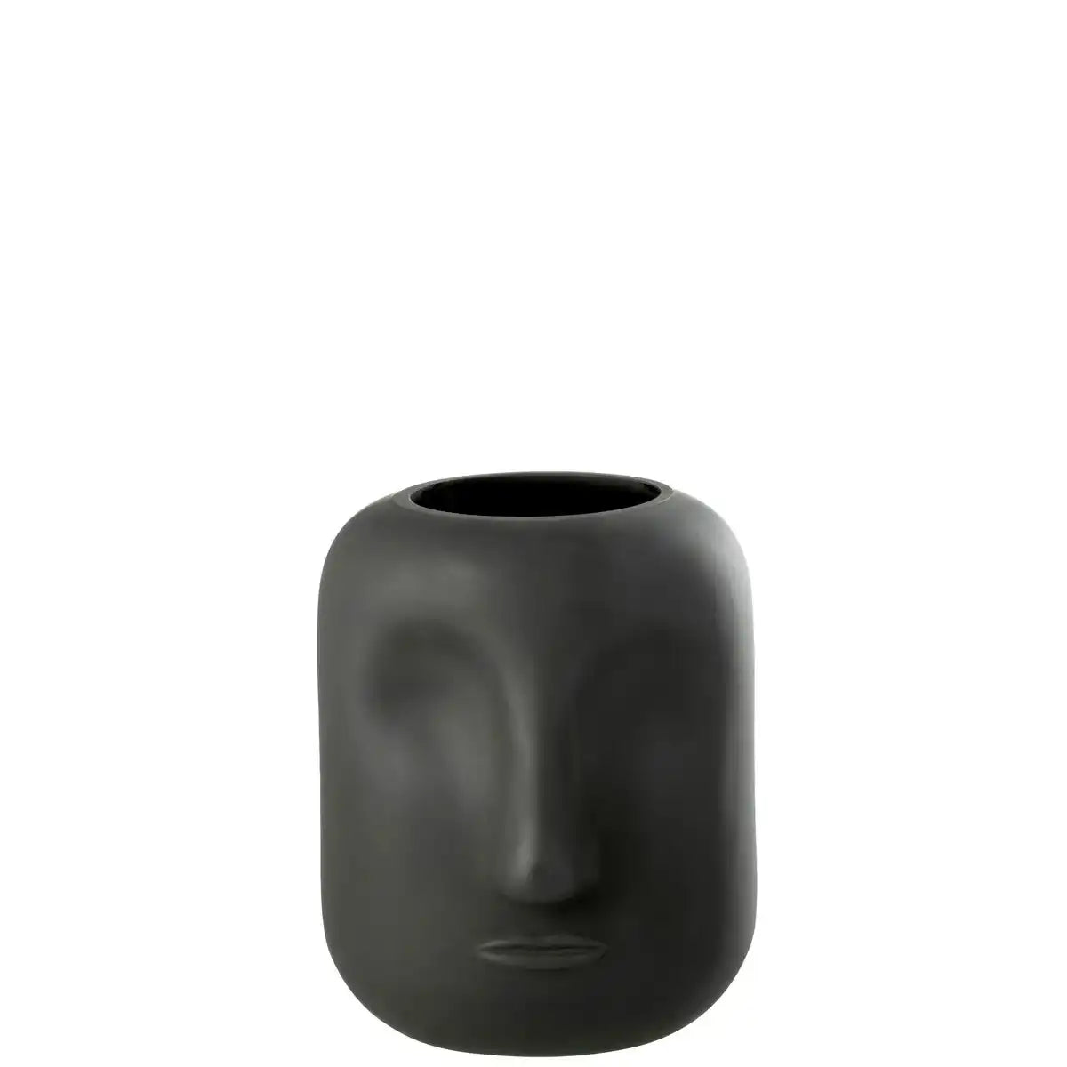 J -Line Vaas Etwas - Glas - Zwart - klein - Ø 16 cm