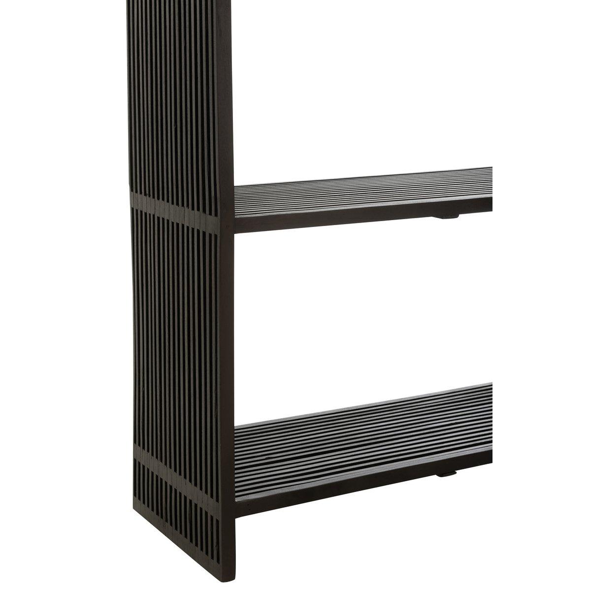 J-Line Bücherregal 4 Regale – recyceltes Holz – Schwarz