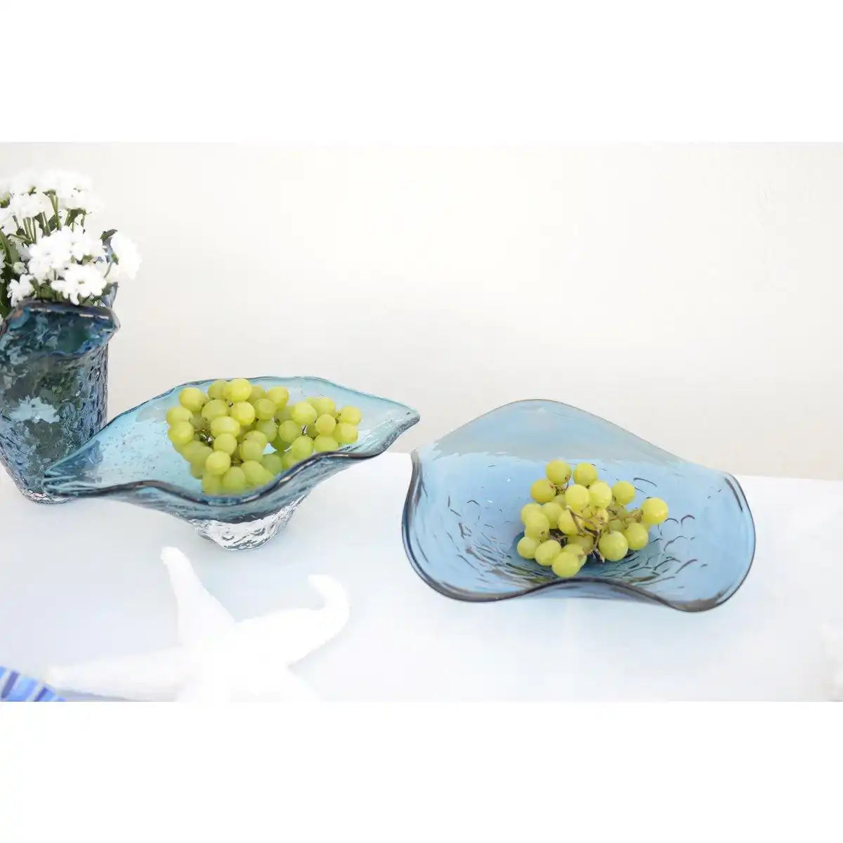 33x18x10.5 cm blauer Glasabfluss - HomeDesign Knaus