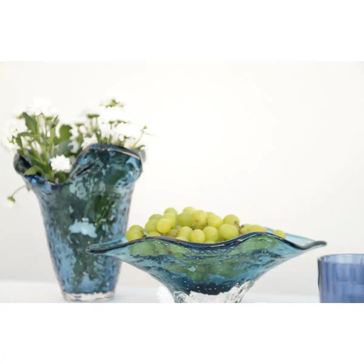 33x18x10.5 cm blauer Glasabfluss - HomeDesign Knaus