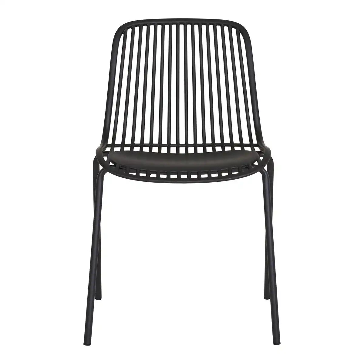 Branson Garden Stuhl - Schwarz, stapelbar, 55x46,5x82 cm - 4 -Set von 4