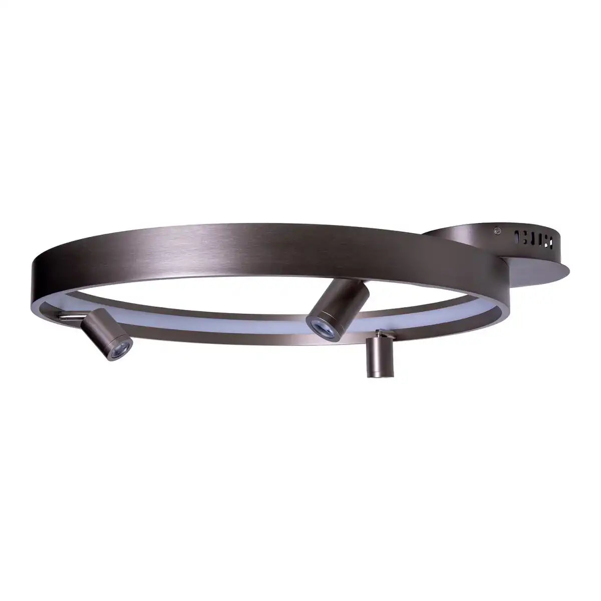 LED Deckenleuchte "TRISTAN", moderne Deckenlampe aus Metall und Kunststoff in Stahl-blank, die LEDs sind fest verbaut. Mit ca. 58 cm Ødie ideale Beleuchtung für Wohnzimmer, Esszimmer oder Küche.