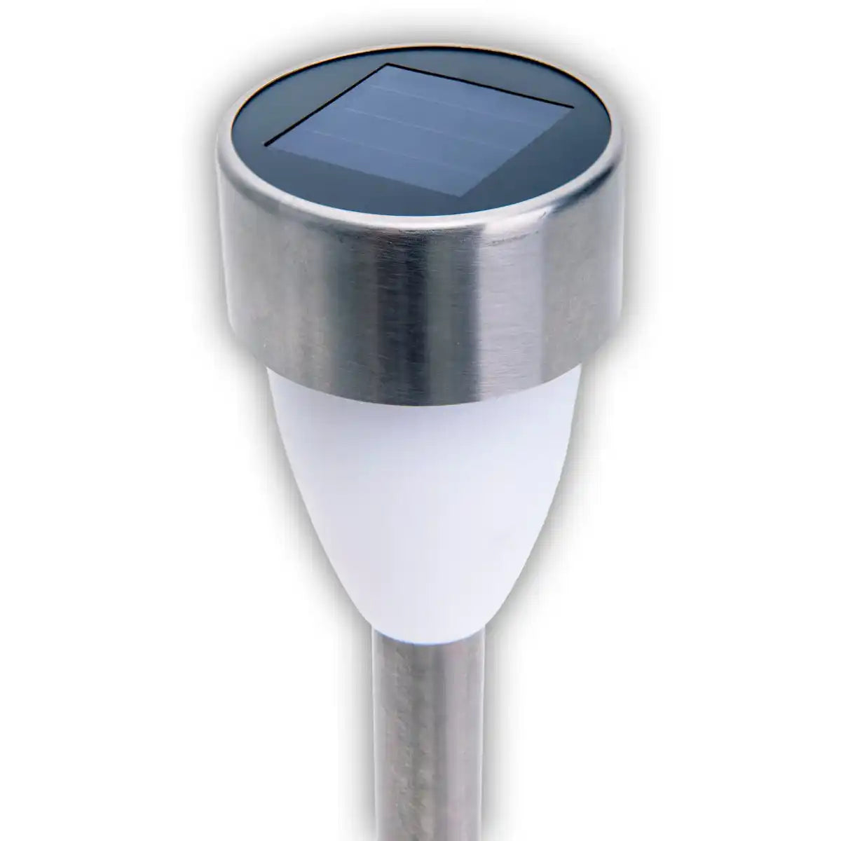 6er-Set LED-Solar-Außenleuchte mit Erdspieß aus edelstahlfarbenem Metall und Kunststoff, mit integrierter LED