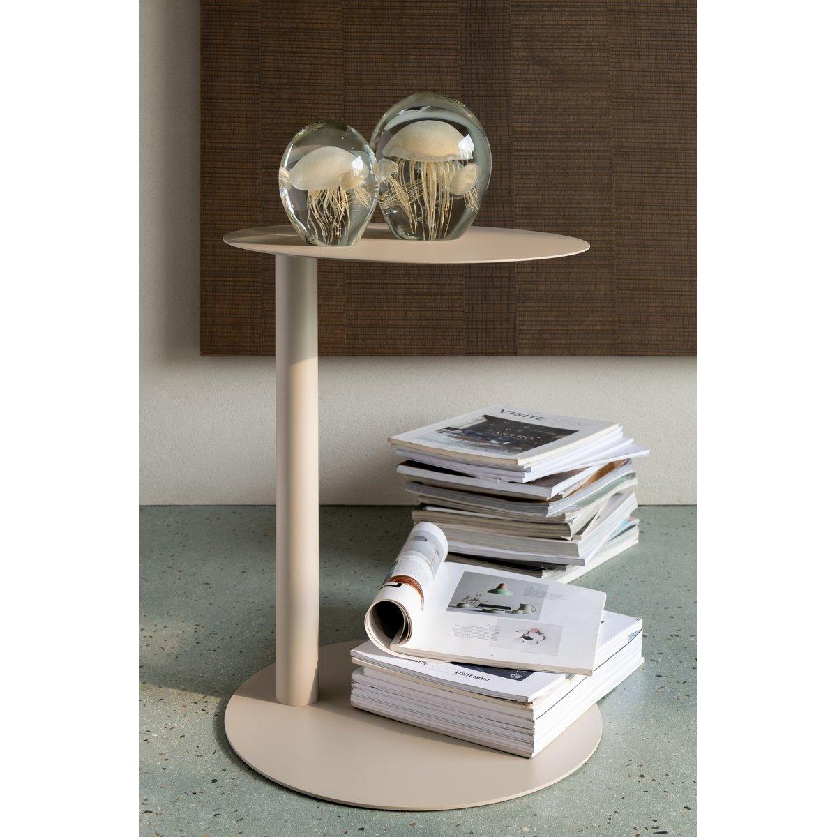 J-Line Beistelltisch Rund Metall Beige