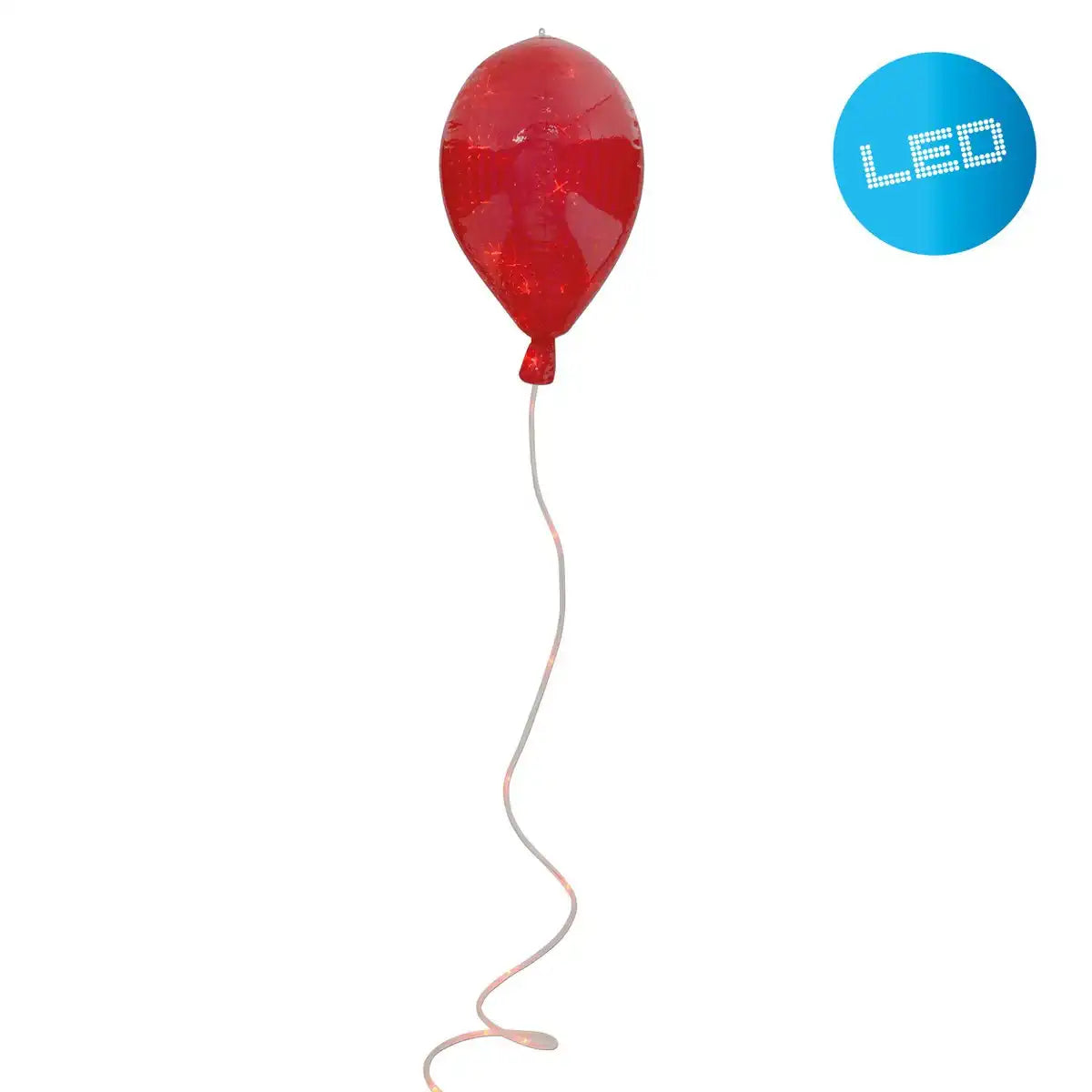 LED Dekoballon aus Kunststoff in Rot, mit integrierter LED