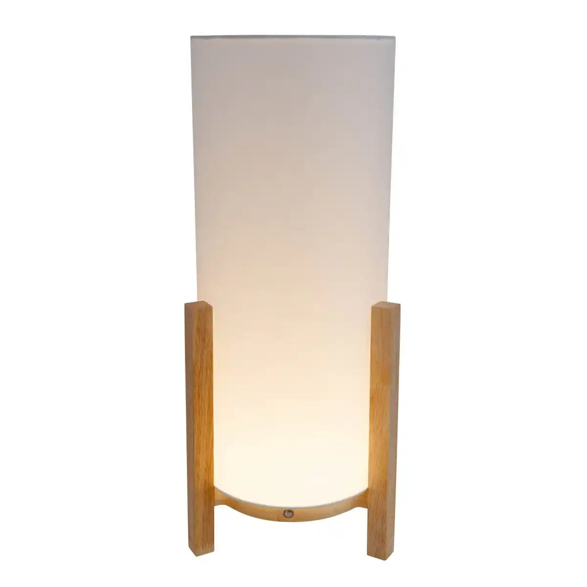 Akkutischleuchte "MADITA" 48 cm hoch, in Weiß/Natur, mit integrierter LED, dimmbar mit Berührungssensor