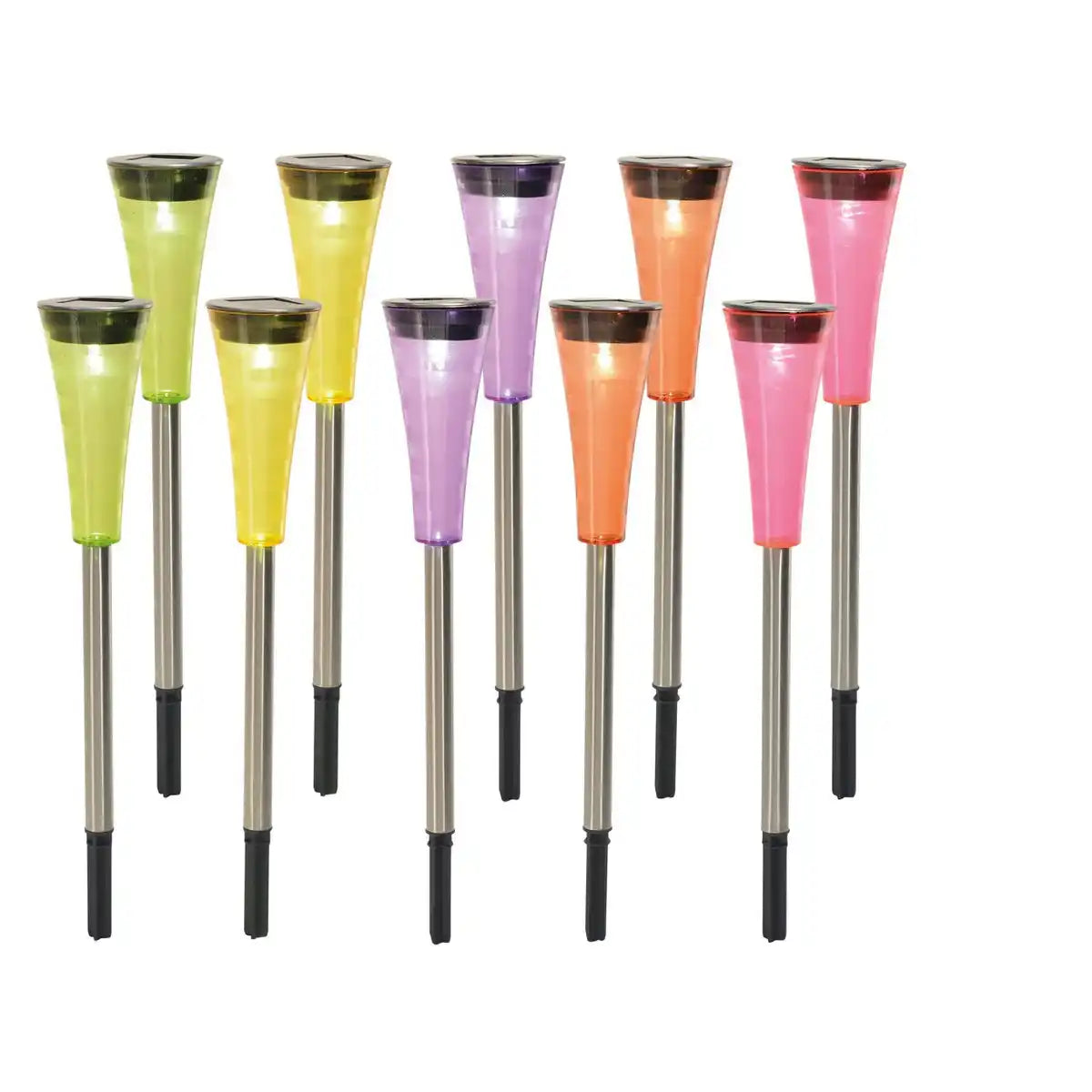 10er Set LED Solar-erdspiß "Multi"