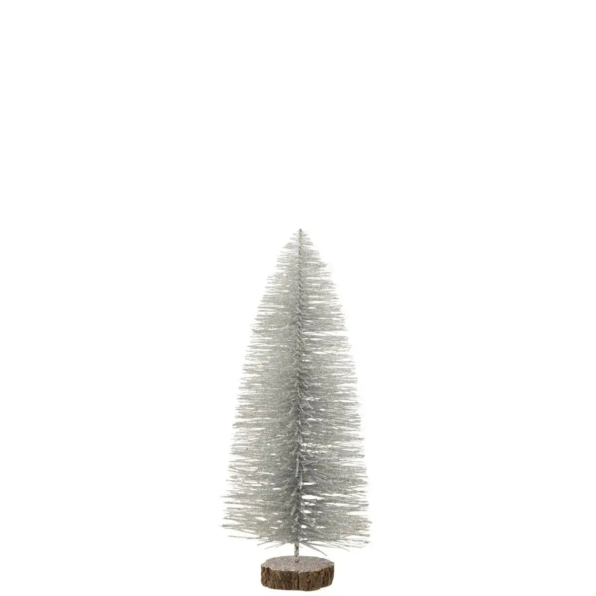 J-Line Dekoration Weihnachtsbaum – Polyresin – Glitzer/Silber – mittel