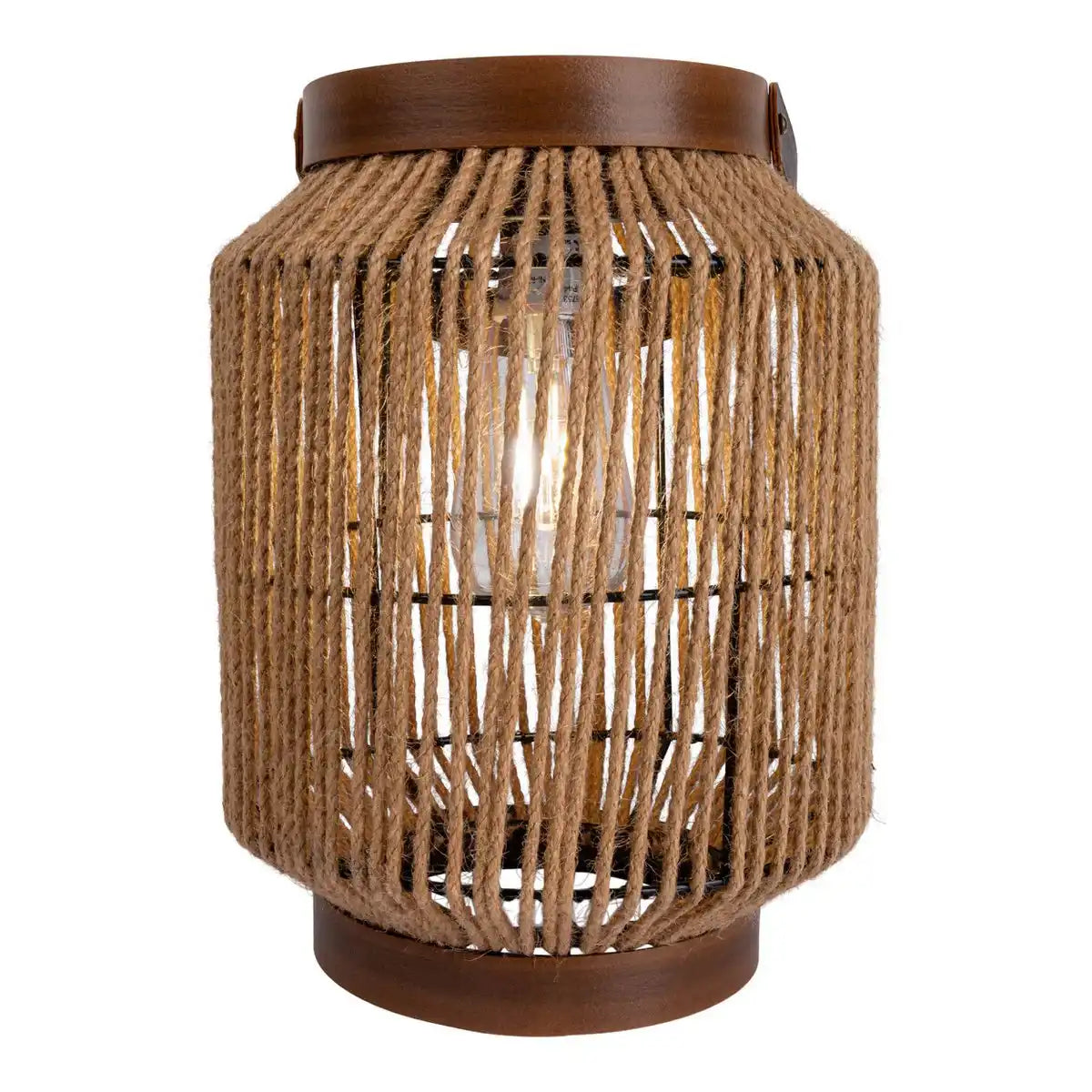 LED Solarleuchte "KORBINIAN" Deko für den Außenbereich aus Metall, Kunststoff und Schnur in Natur, mit fest verbauten LEDs.