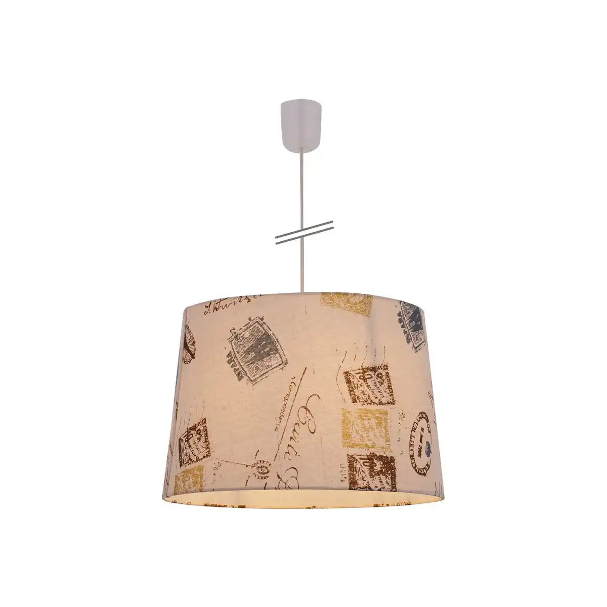 Textil-Pendelleuchte "PRINT", Junges Wohnen, Hängelampe, Textil in Braun, E27-Fassung, für Esszimmer, Wohnzimmer, Diele oder Büro, Ø40 cm